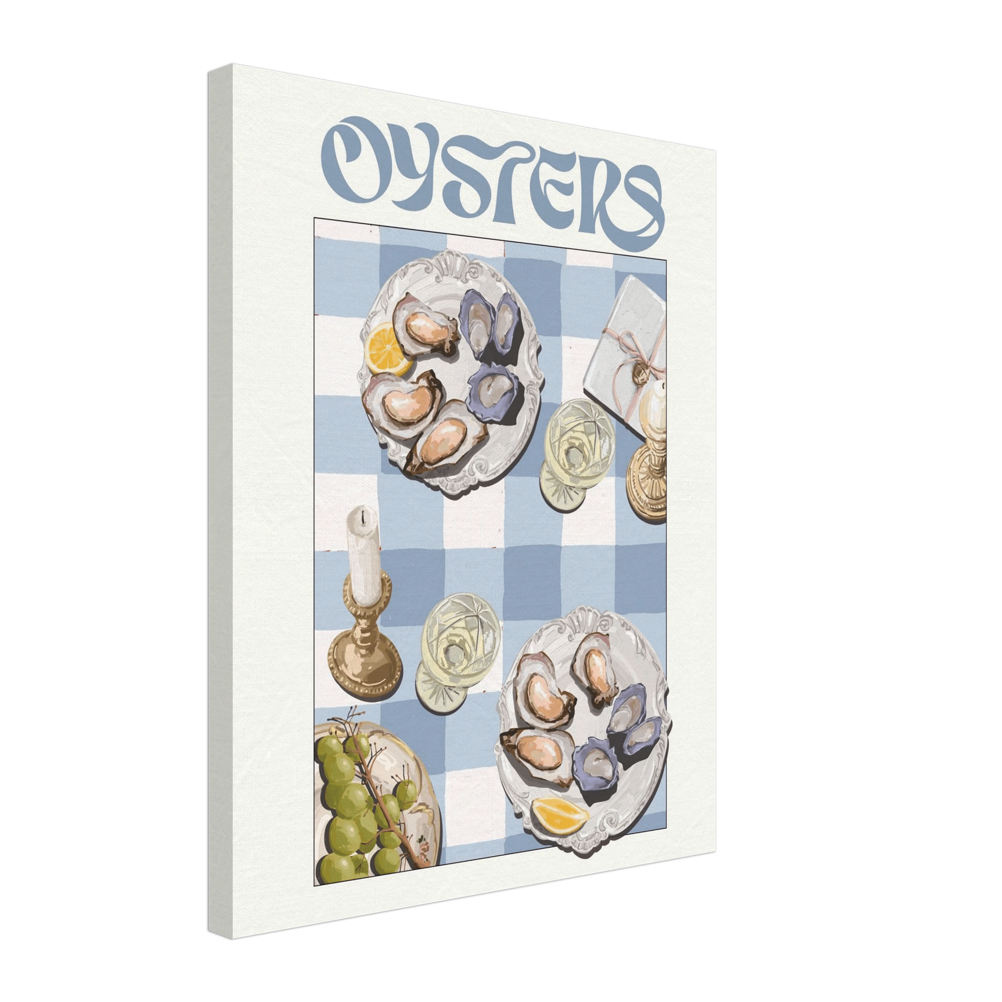 Oysters Poster – Playful Seafood Kitchen Wall Art Print (Digital & Printed Options) - Evergreen Posters