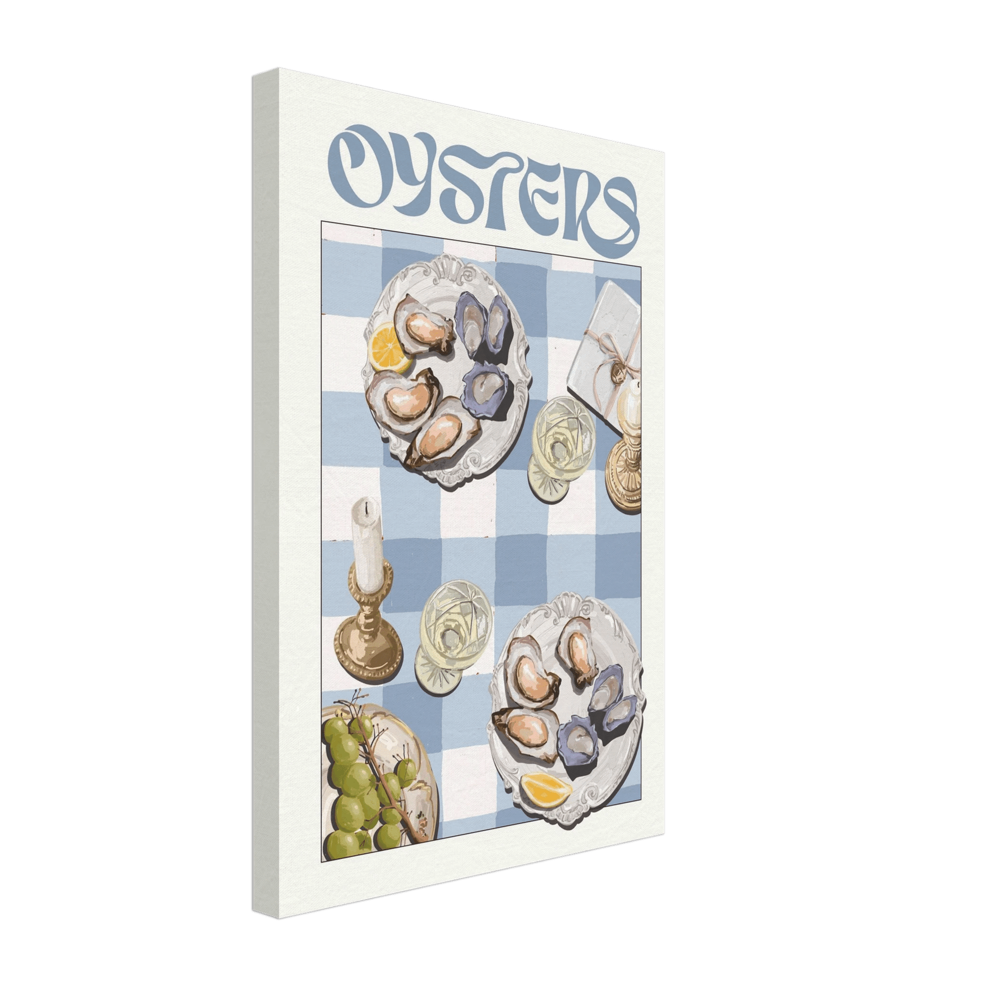 Oysters Poster – Playful Seafood Kitchen Wall Art Print (Digital & Printed Options) - Evergreen Posters