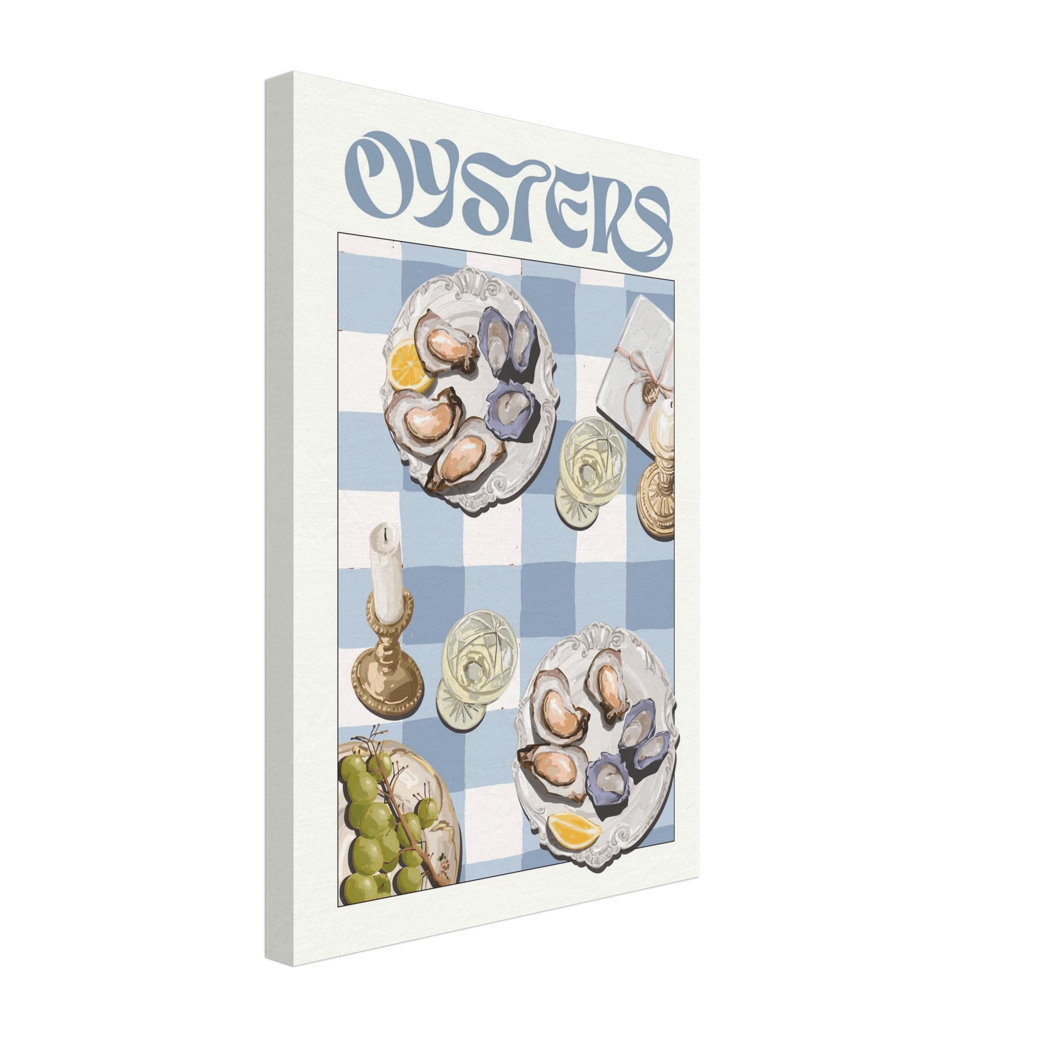 Oysters Poster – Playful Seafood Kitchen Wall Art Print (Digital & Printed Options) - Evergreen Posters