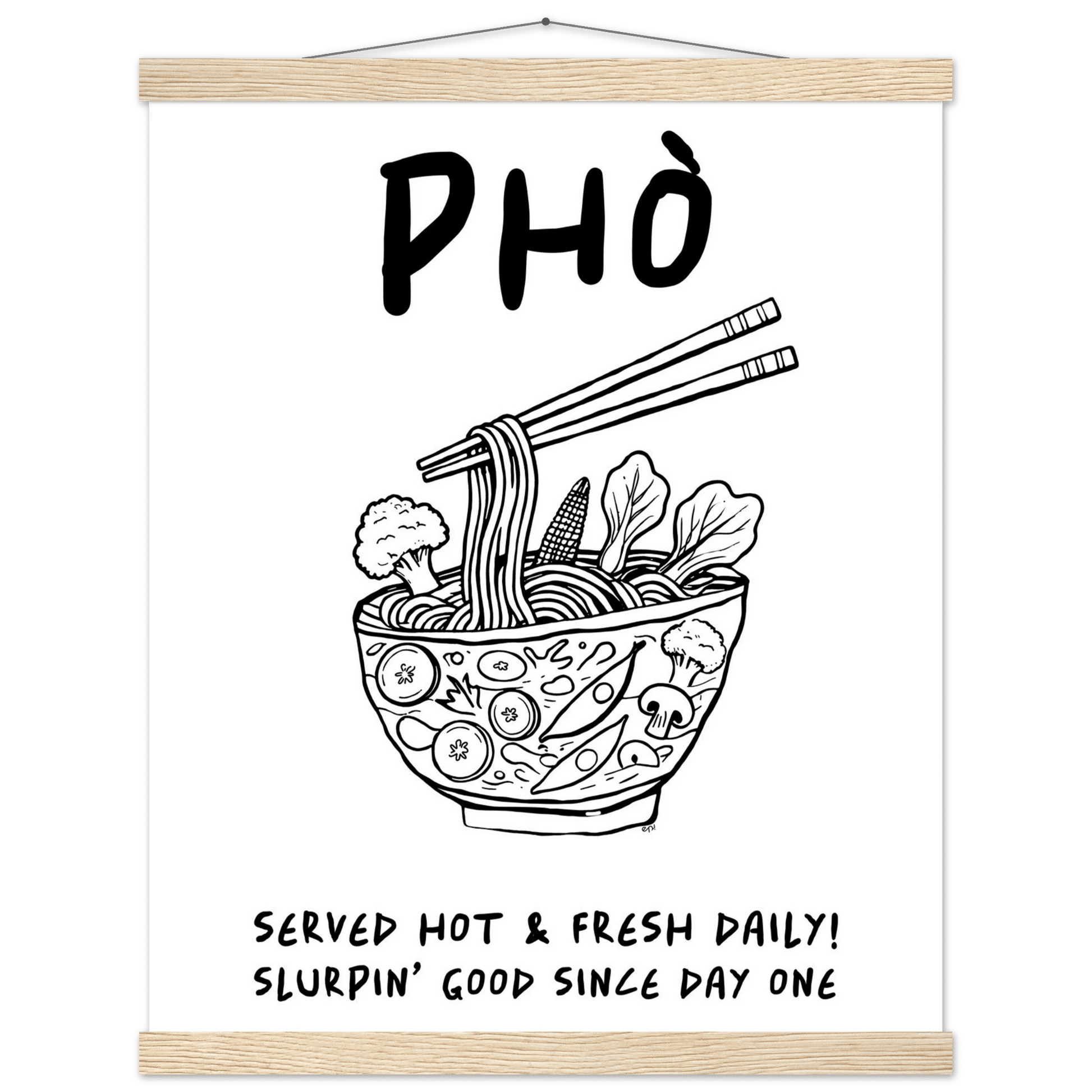Pho Poster – Funny Vietnamese Kitchen Wall Art Print (Digital & Printed Options) - Evergreen Posters