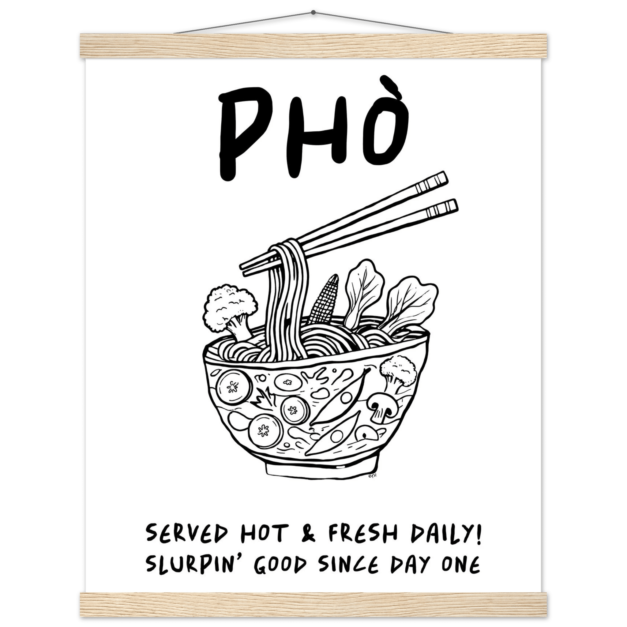 Pho Poster – Funny Vietnamese Kitchen Wall Art Print (Digital & Printed Options) - Evergreen Posters