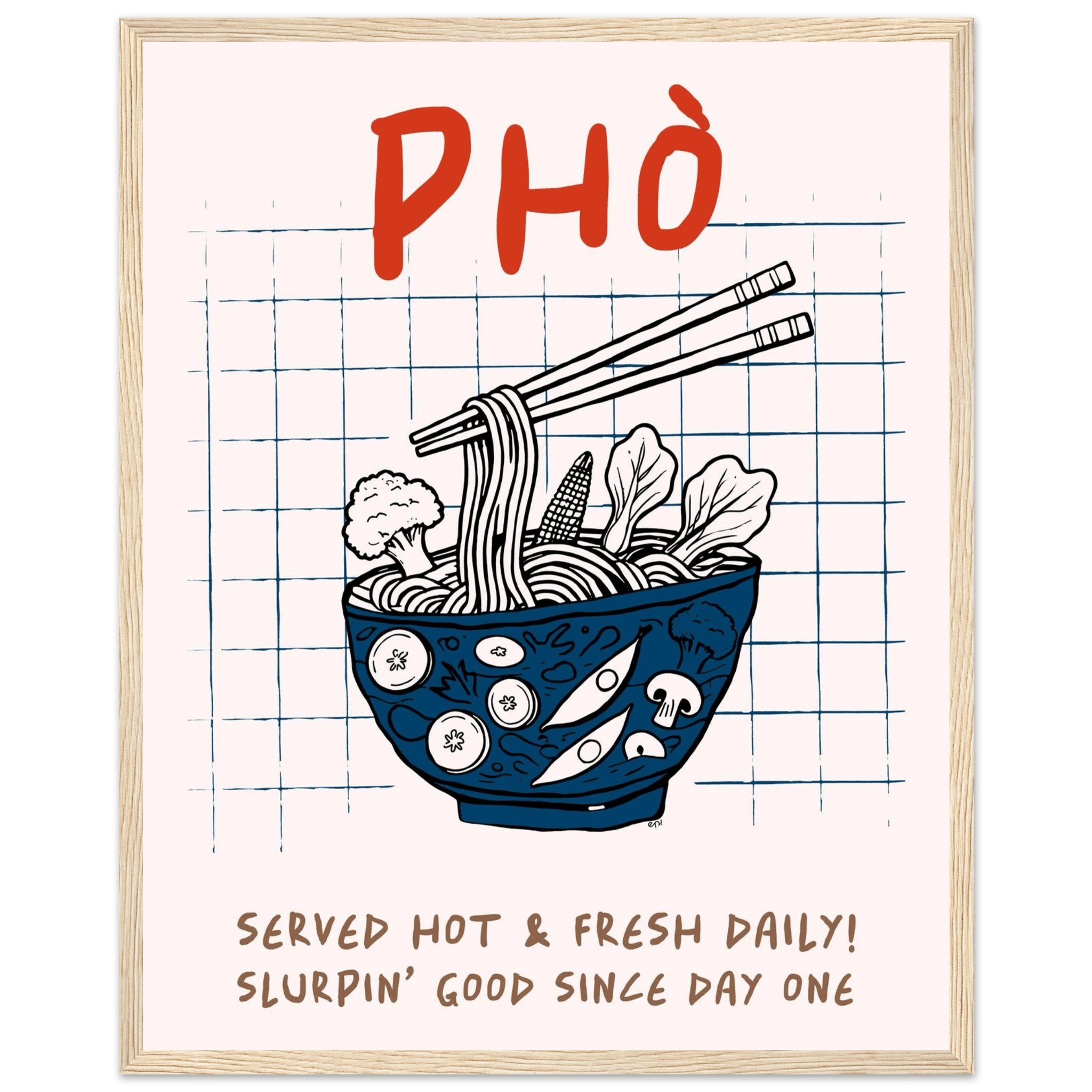 Pho Poster – Slurpin’ Good Vietnamese Kitchen Wall Art Print (Digital & Printed Options) - Evergreen Posters