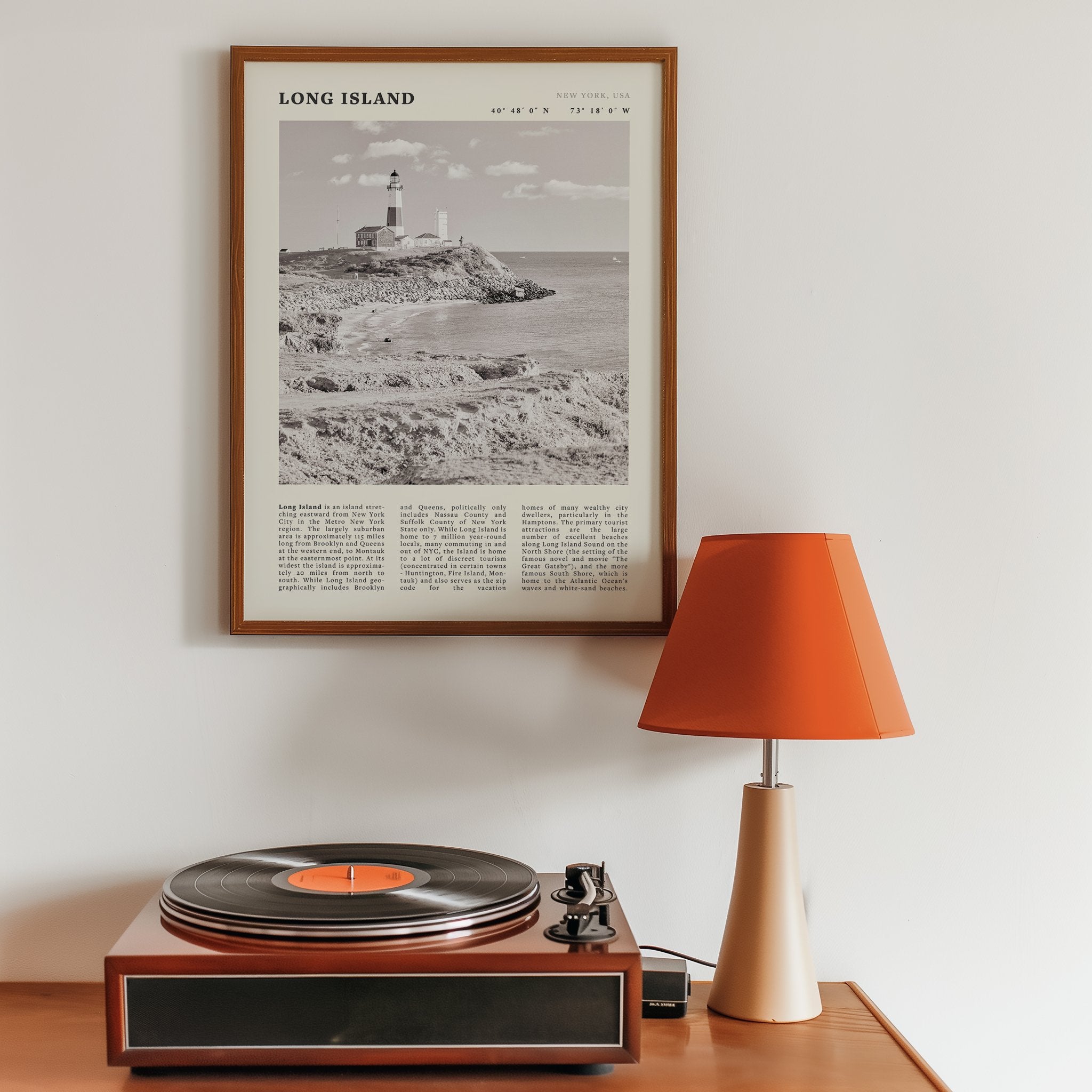 Long Island Poster | Black & White Montauk Lighthouse Wall Art | New York Print - Evergreen Posters