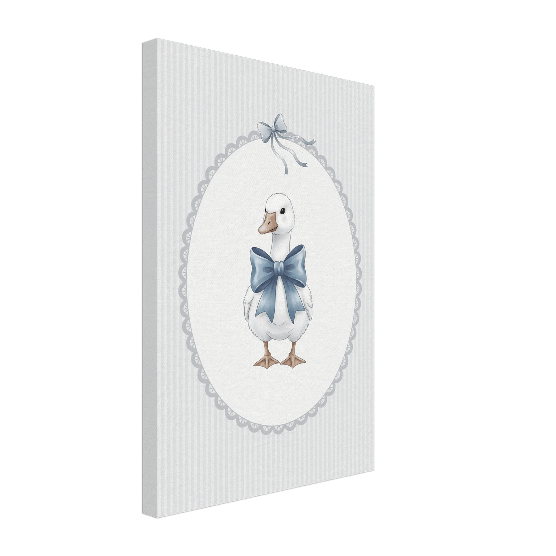 Blue Bow Duck Nursery Poster – Sweet Baby Room Wall Art Print - Evergreen Posters