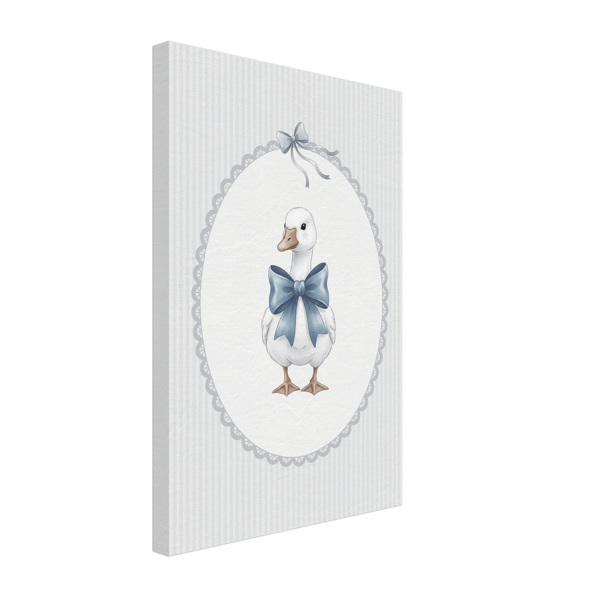 Blue Bow Duck Nursery Poster – Sweet Baby Room Wall Art Print - Evergreen Posters