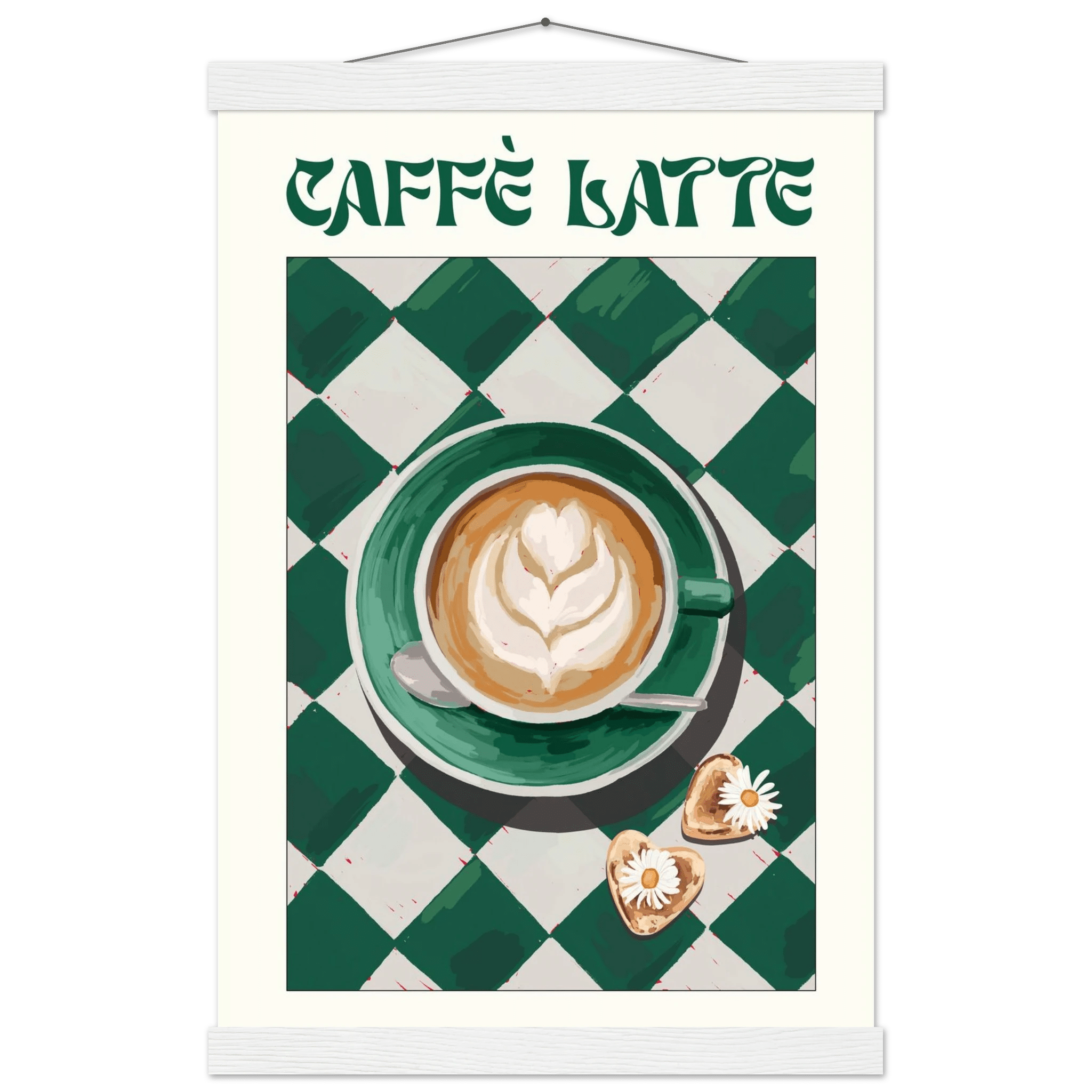 Caffè Latte Poster – Playful Coffee Kitchen Wall Art Print (Digital & Printed Options) - Evergreen Posters