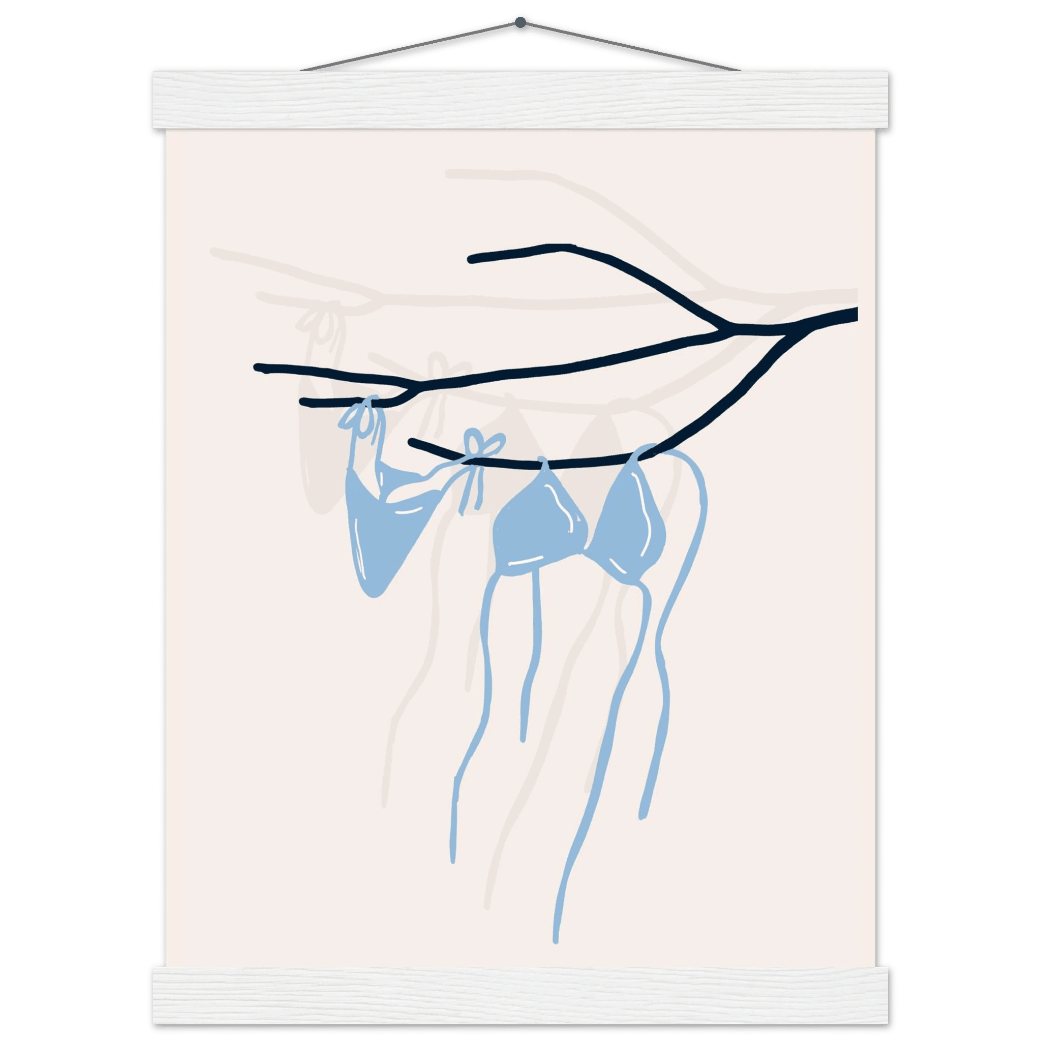 Coastal Bikini Line Art Poster – Minimalist Beach Wall Art Print - Evergreen Posters