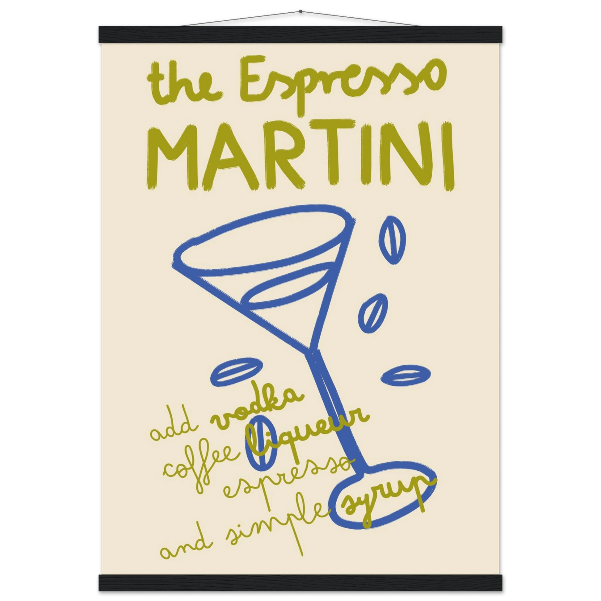 Espresso Martini Print | Cocktail Recipe Wall Art | Kitchen Bar Poster - Evergreen Posters