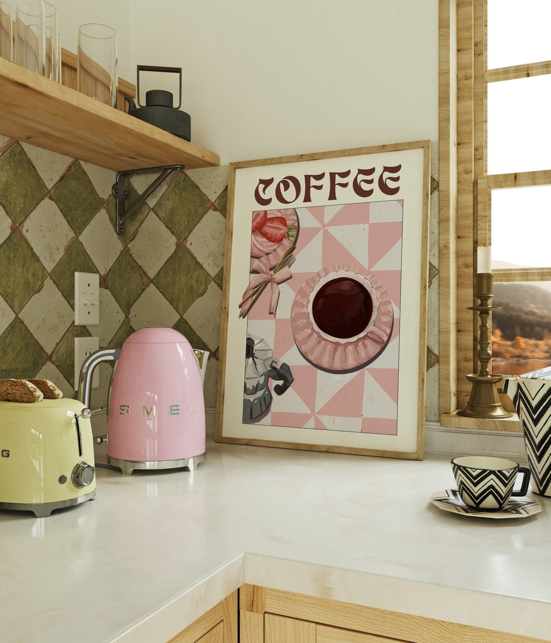 Coffee Poster – Cozy Breakfast Kitchen Wall Art Print (Digital & Printed Options) - Evergreen Posters