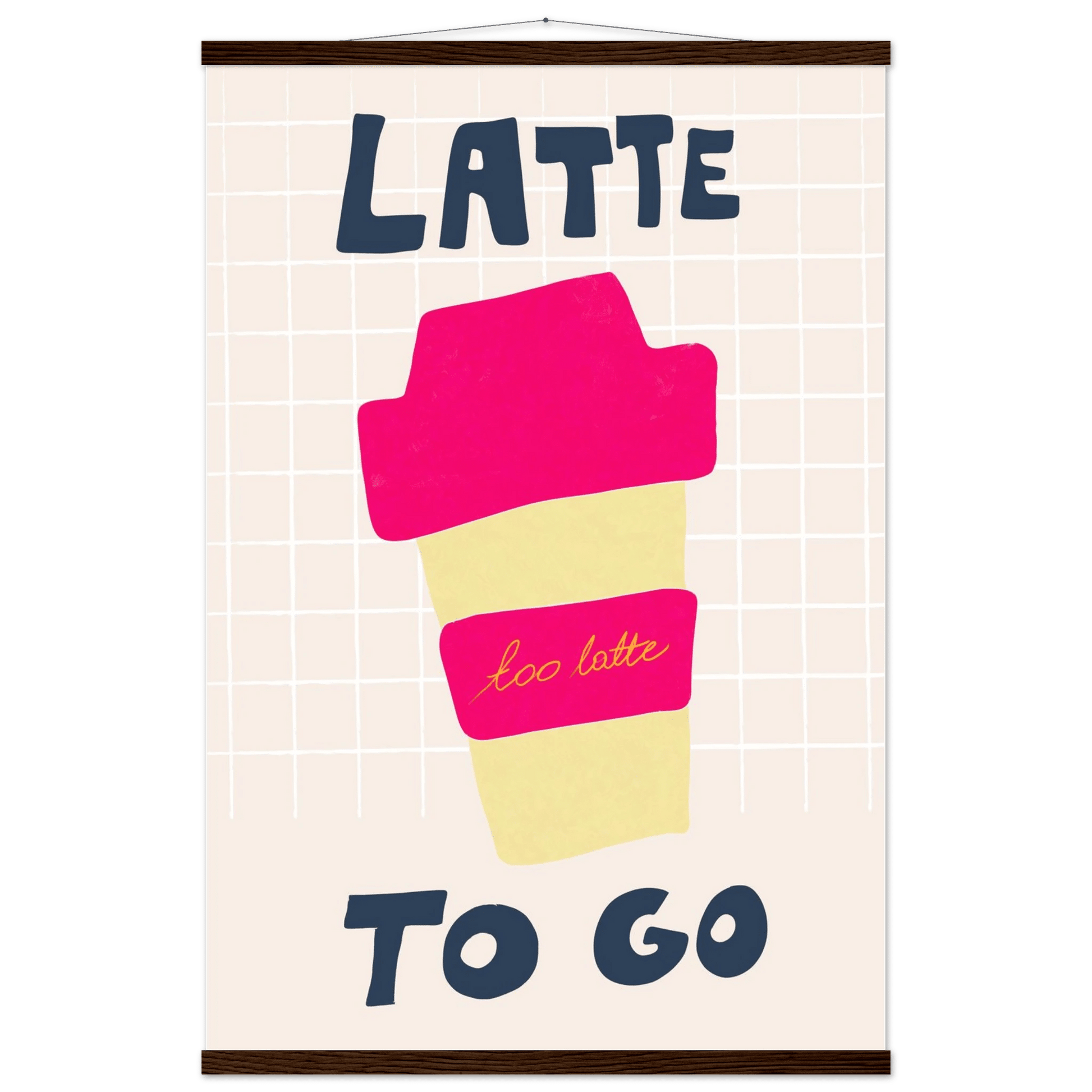Latte To Go Poster – Playful Coffee Kitchen Wall Art Print (Digital & Printed Options) - Evergreen Posters