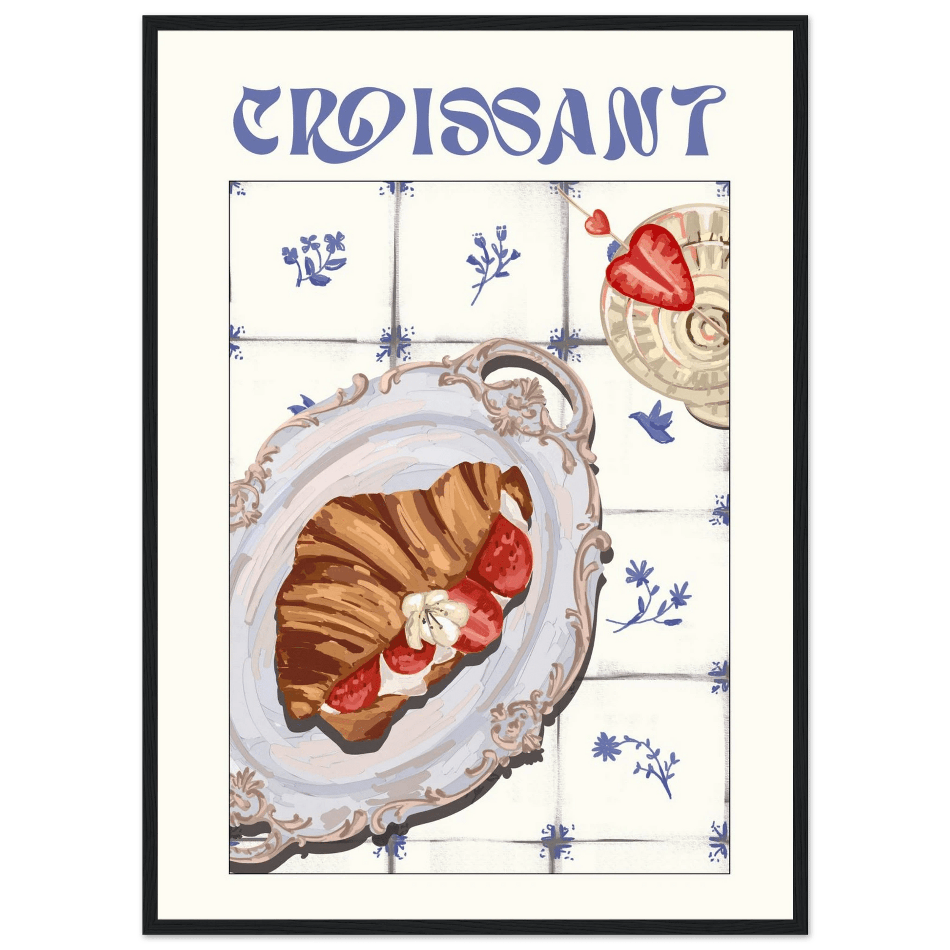Croissant Poster – Charming French Breakfast Kitchen Wall Art Print (Digital & Printed Options) - Evergreen Posters
