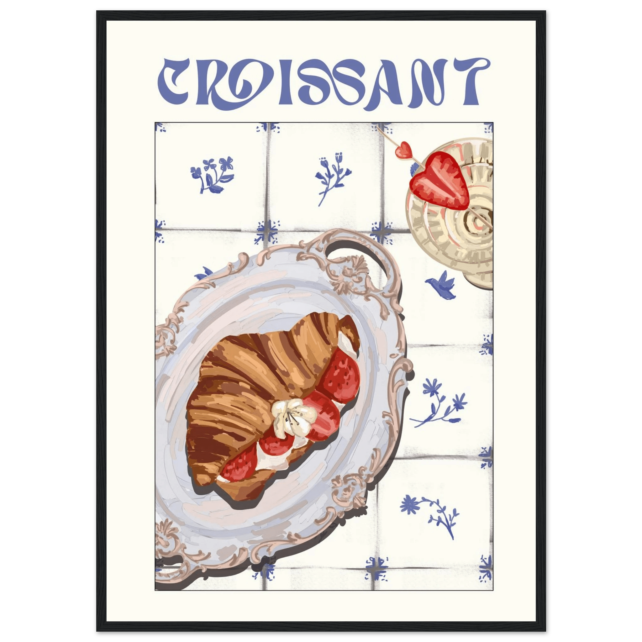 Croissant Poster – Charming French Breakfast Kitchen Wall Art Print (Digital & Printed Options) - Evergreen Posters