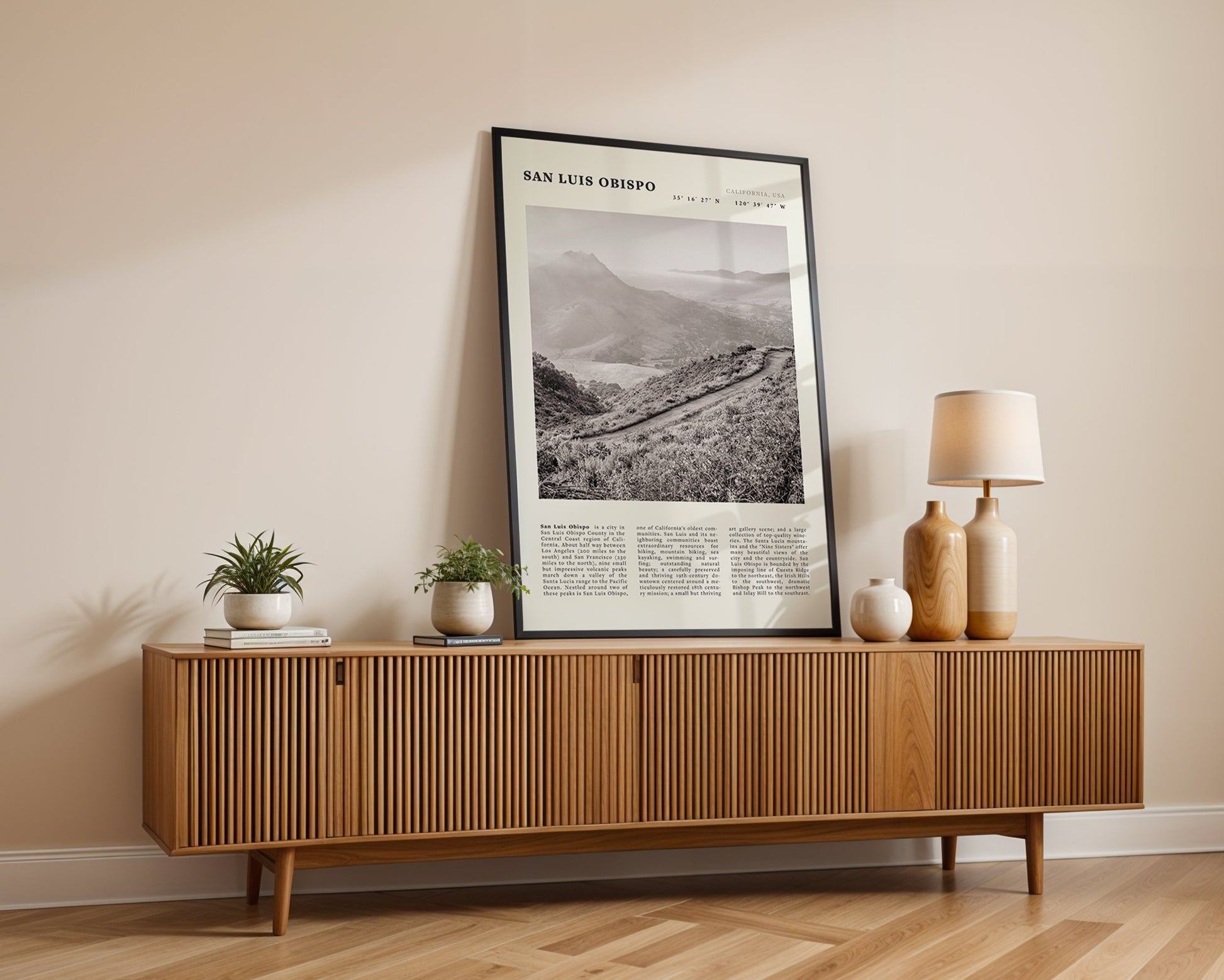 San Luis Obispo Poster | Black & White California Wall Art | SLO Travel Print - Evergreen Posters