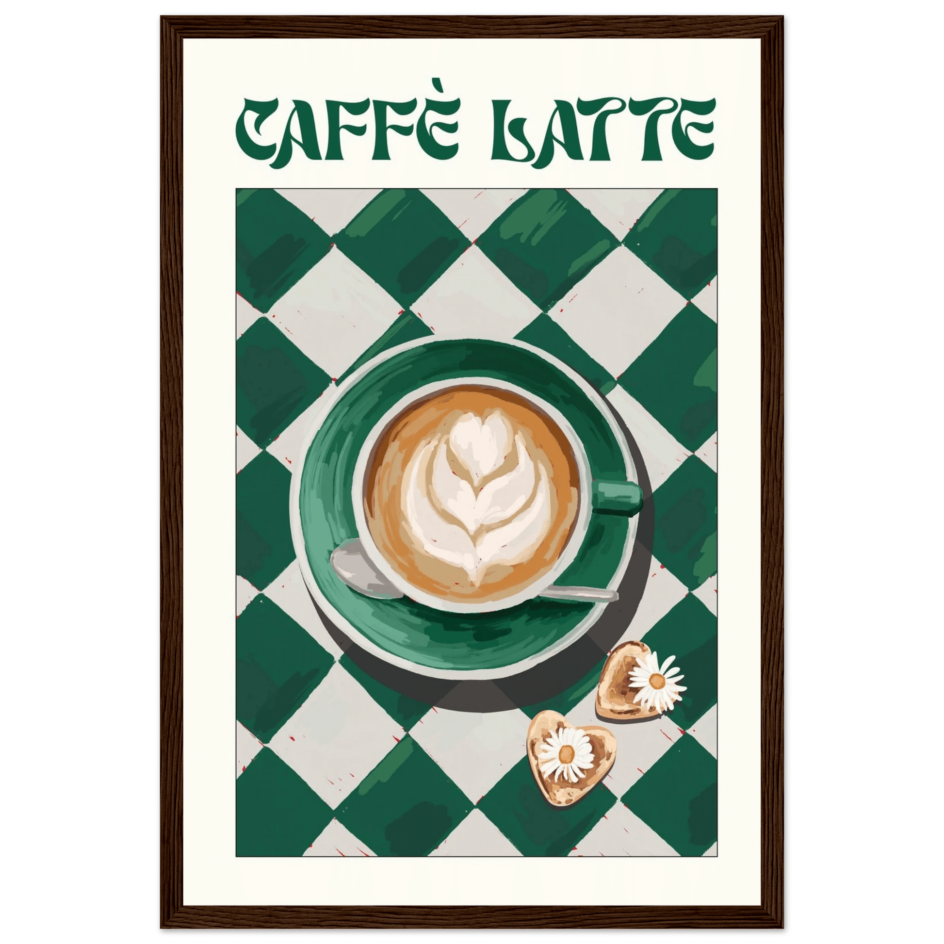 Caffè Latte Poster – Playful Coffee Kitchen Wall Art Print (Digital & Printed Options) - Evergreen Posters