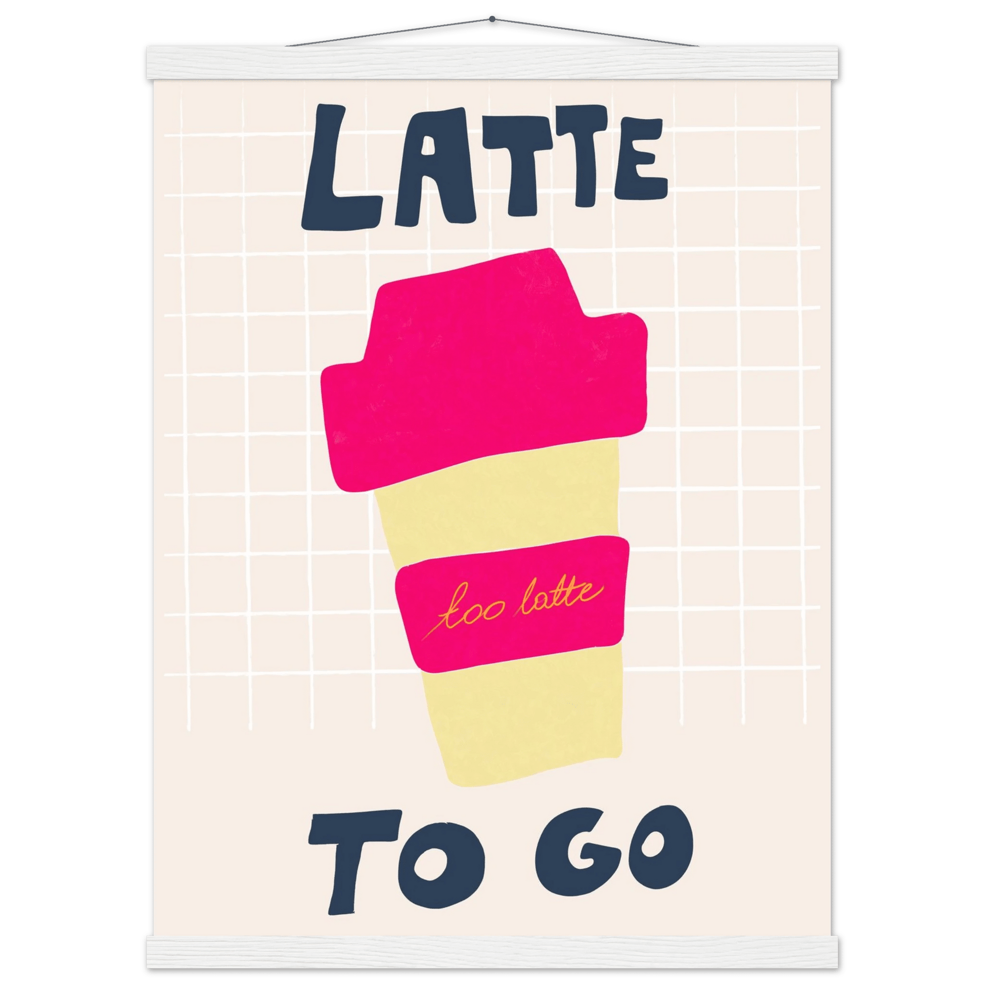 Latte To Go Poster – Playful Coffee Kitchen Wall Art Print (Digital & Printed Options) - Evergreen Posters