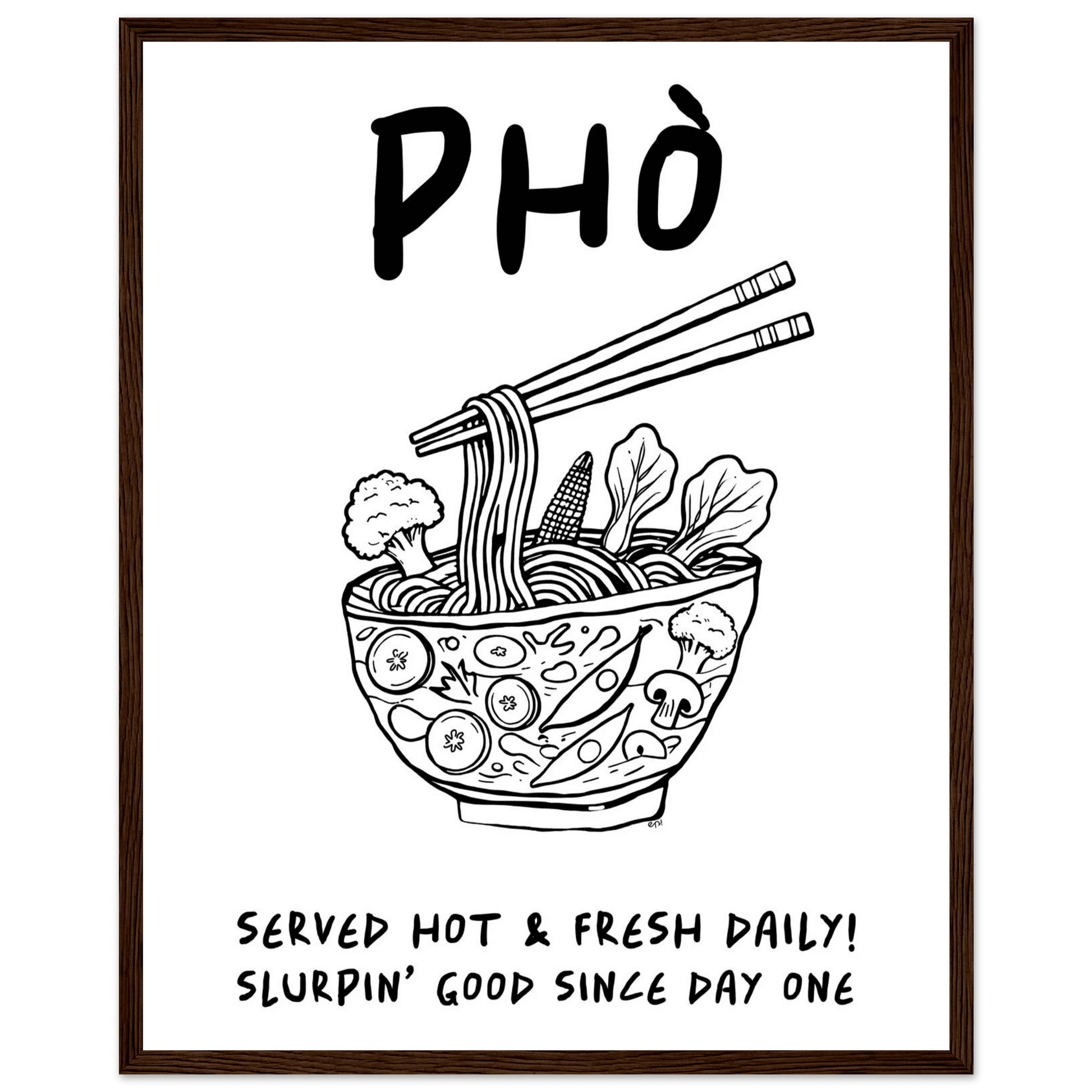 Pho Poster – Funny Vietnamese Kitchen Wall Art Print (Digital & Printed Options) - Evergreen Posters