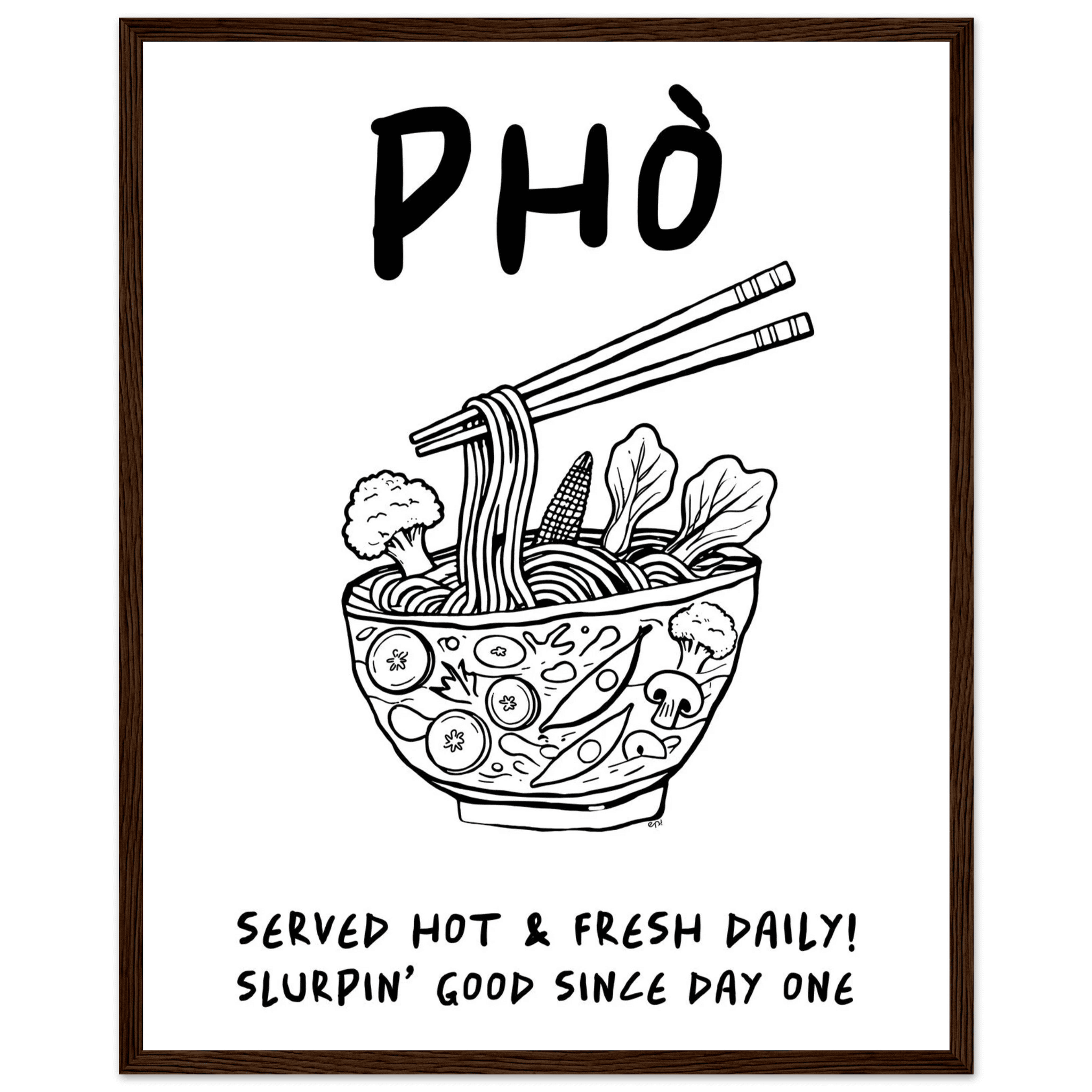 Pho Poster – Funny Vietnamese Kitchen Wall Art Print (Digital & Printed Options) - Evergreen Posters