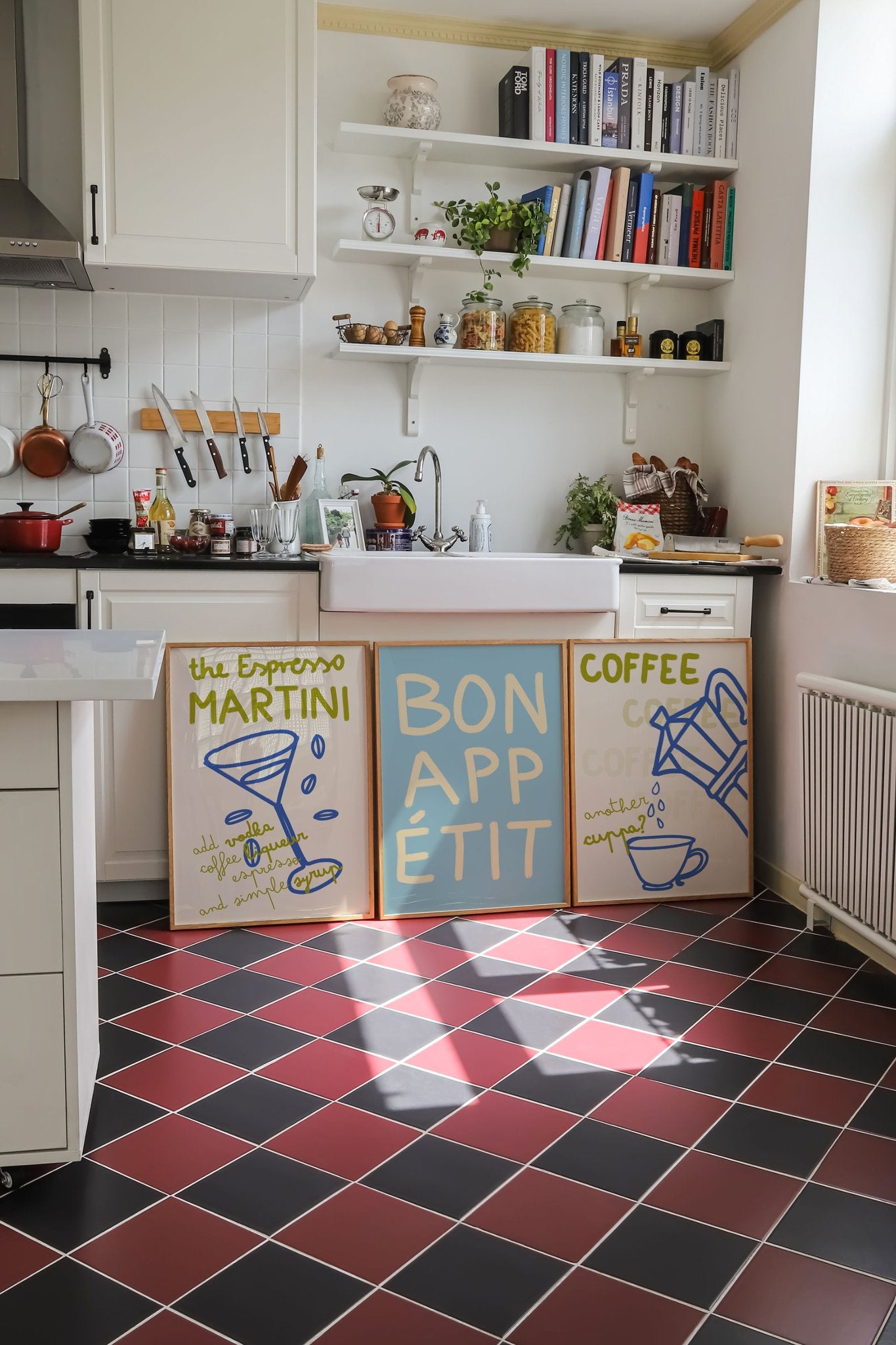 Kitchen Poster Set of 3 | Espresso Martini, Bon Appétit & Coffee Wall Art Prints - Evergreen Posters
