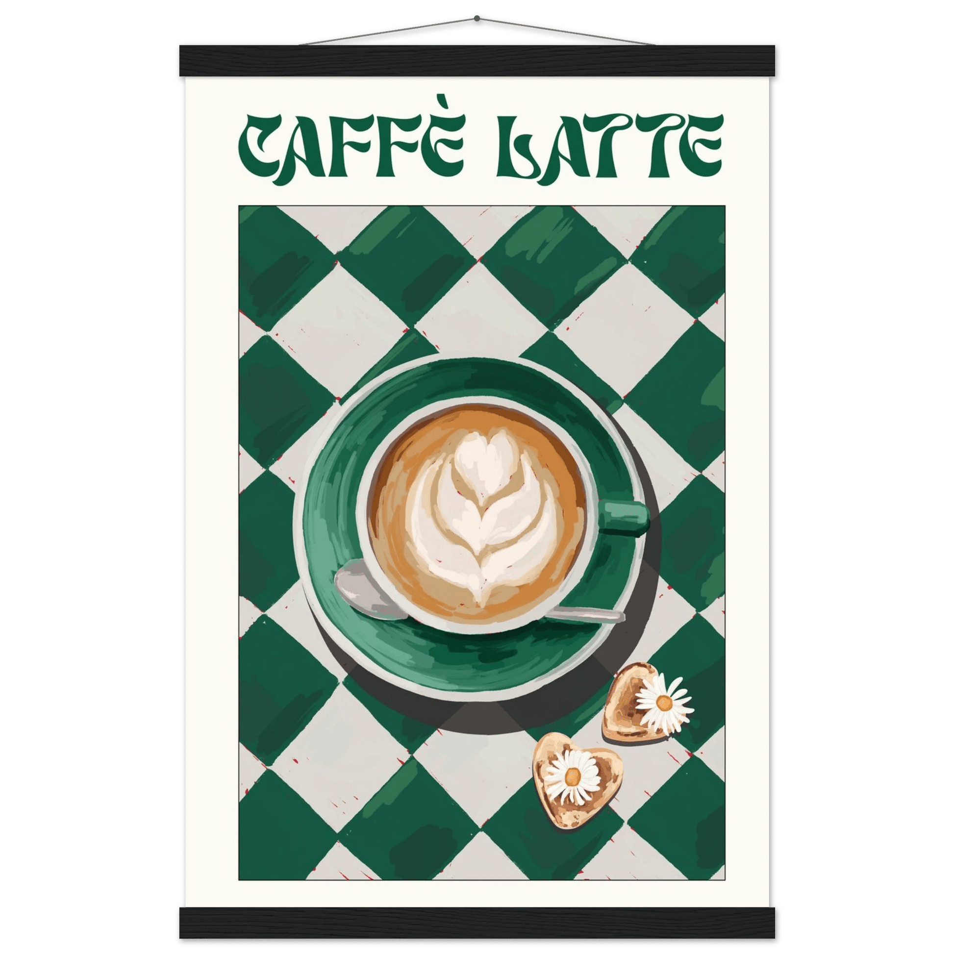 Caffè Latte Poster – Playful Coffee Kitchen Wall Art Print (Digital & Printed Options) - Evergreen Posters