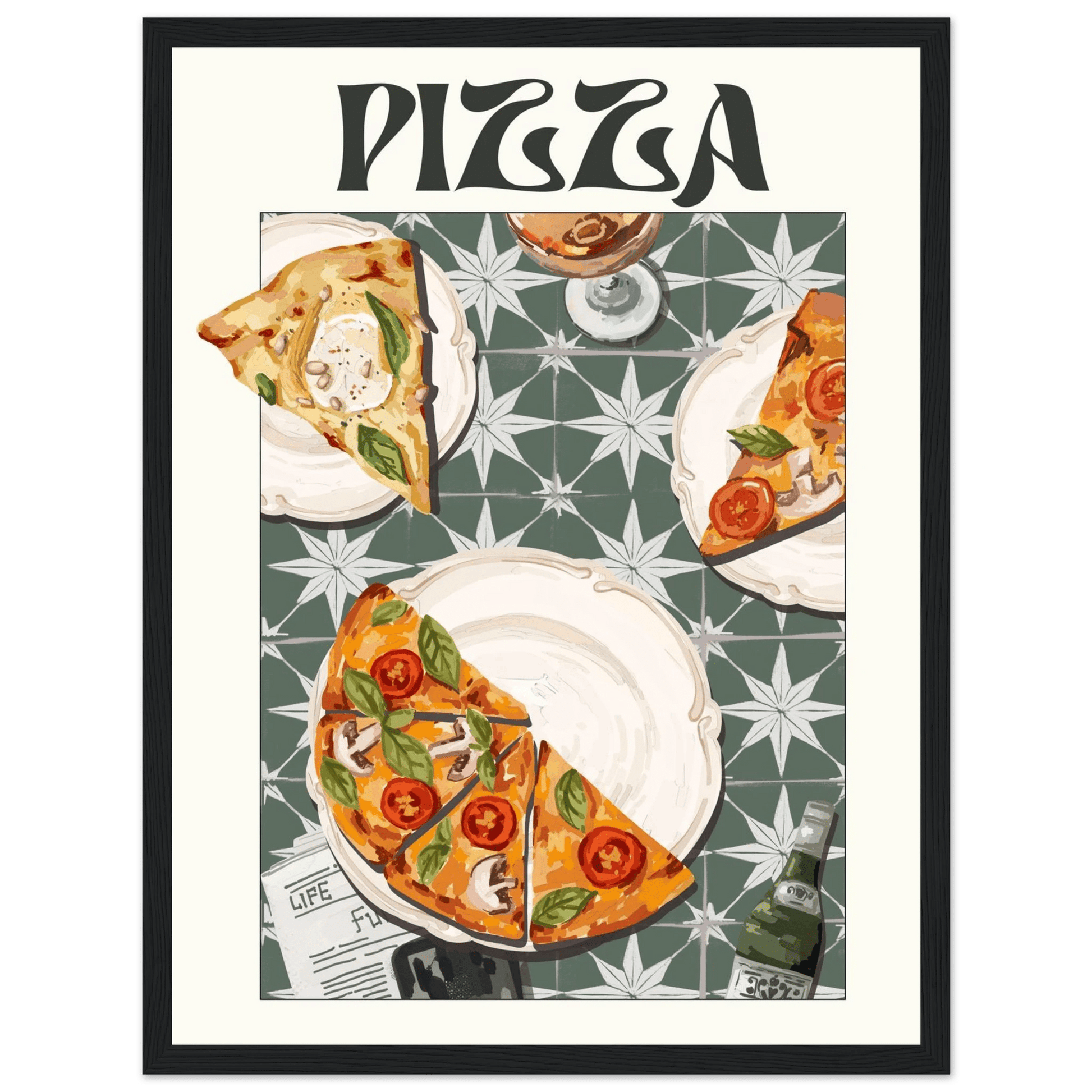 Pizza Poster – Playful Italian Kitchen Wall Art Print (Digital & Printed Options) - Evergreen Posters
