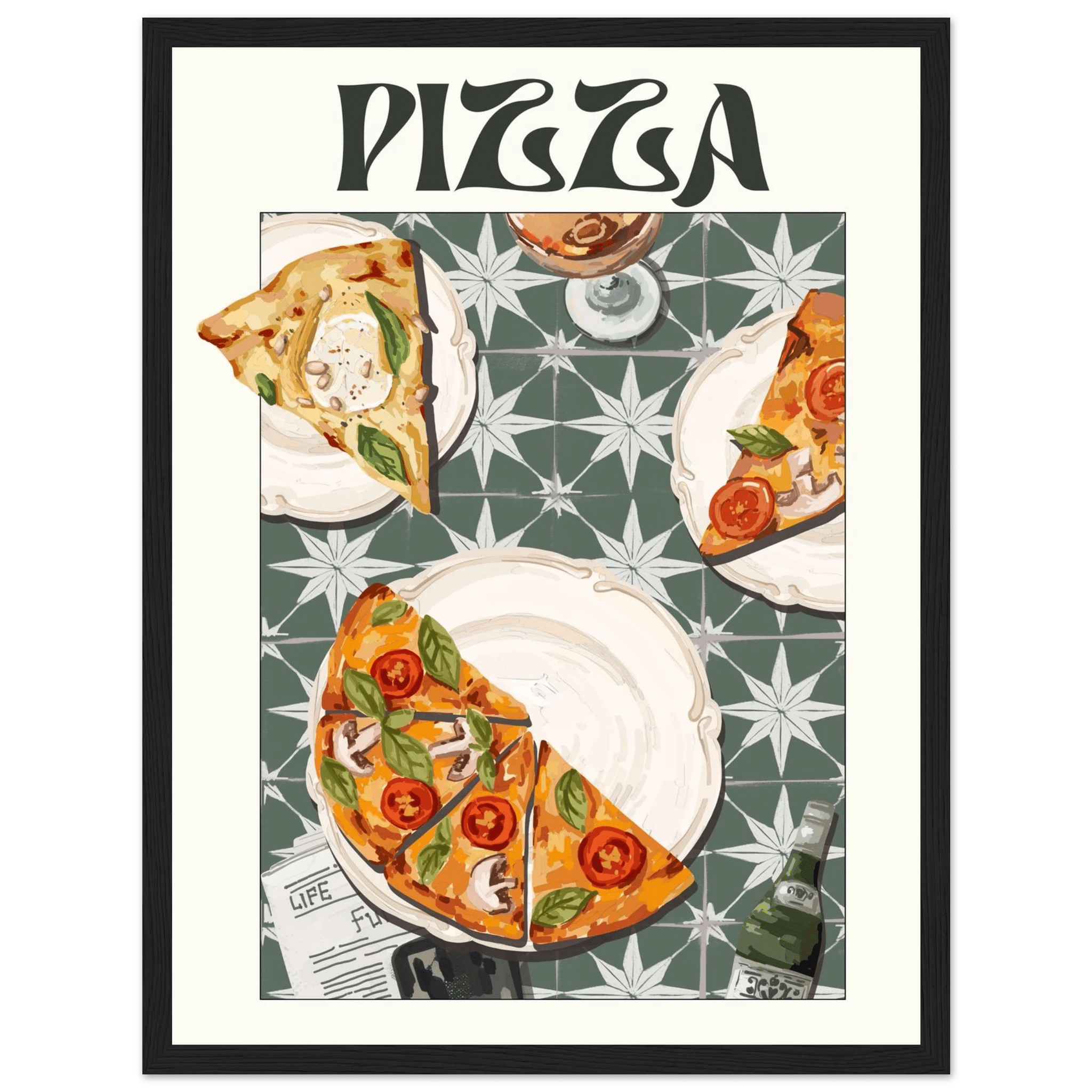 Pizza Poster – Playful Italian Kitchen Wall Art Print (Digital & Printed Options) - Evergreen Posters