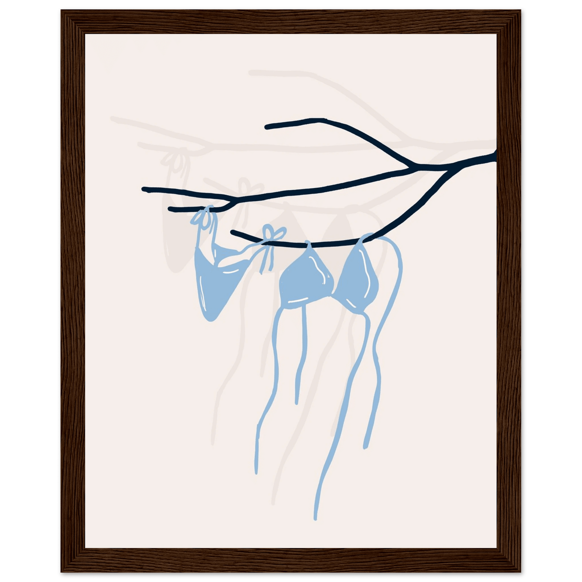 Coastal Bikini Line Art Poster – Minimalist Beach Wall Art Print - Evergreen Posters