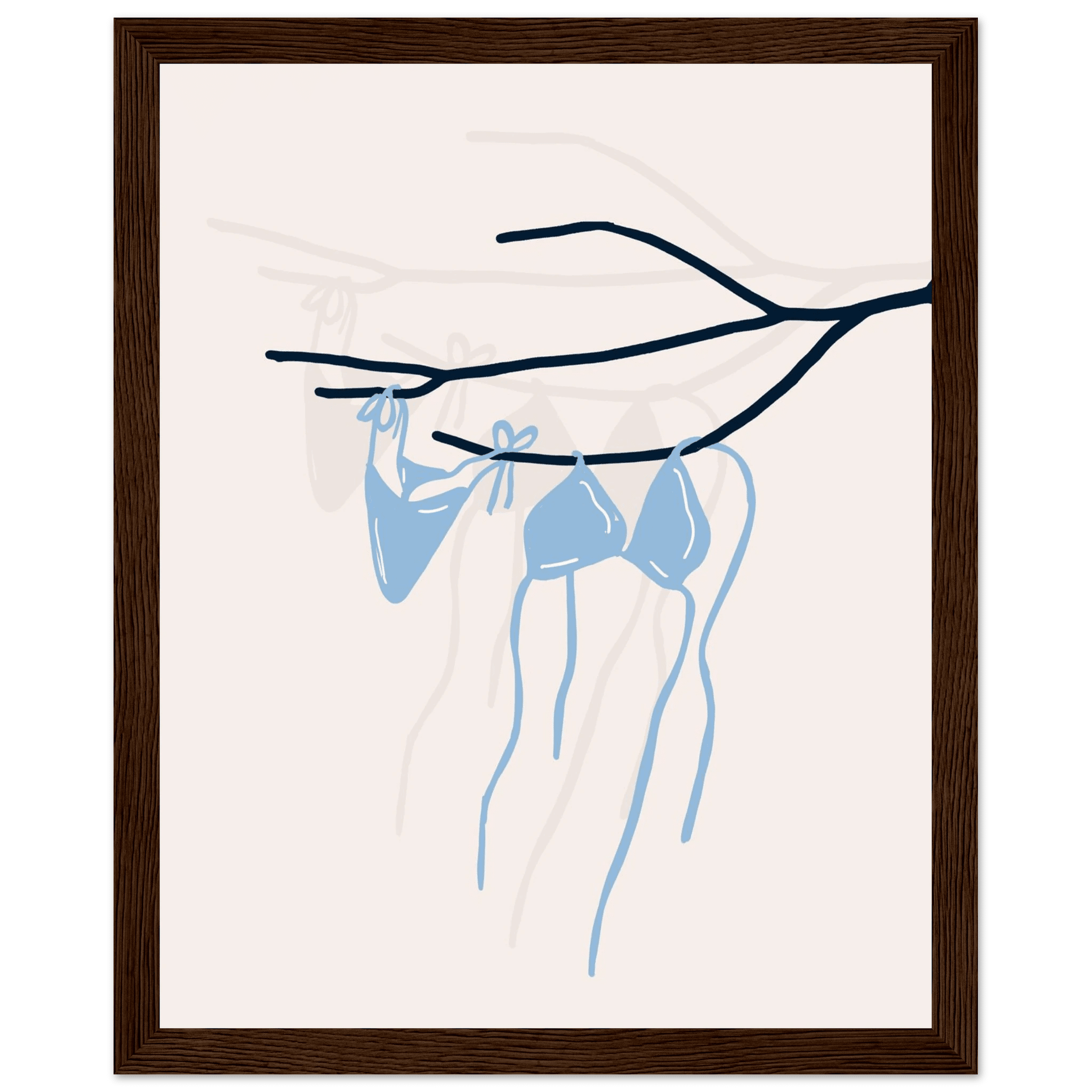 Coastal Bikini Line Art Poster – Minimalist Beach Wall Art Print - Evergreen Posters