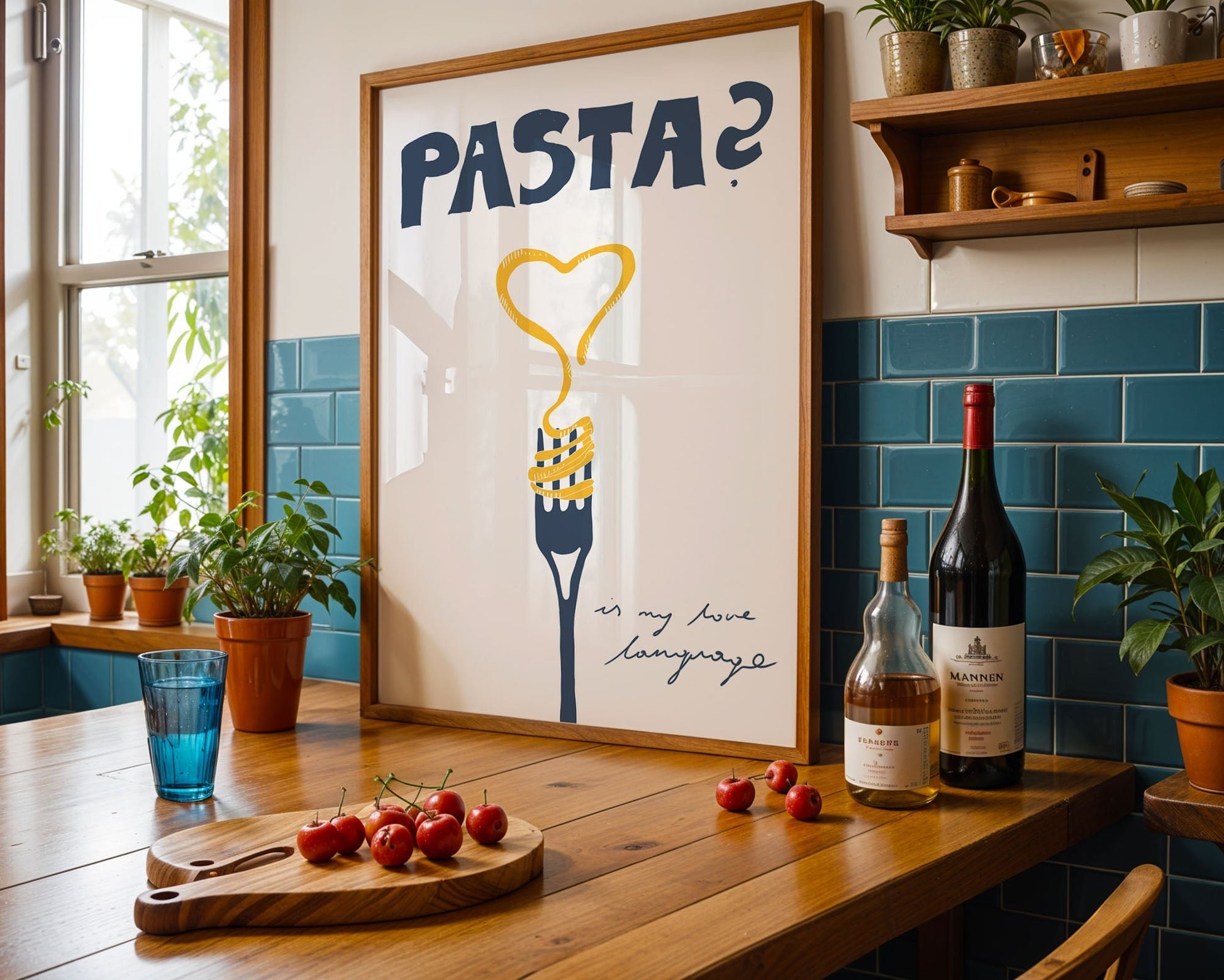 Pasta is My Love Language Poster – Playful Kitchen Wall Art Print (Digital & Printed Options) - Evergreen Posters