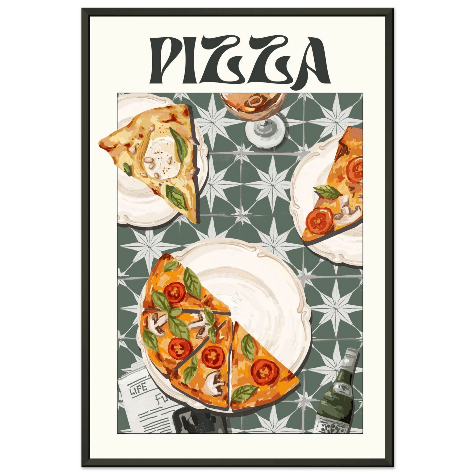 Pizza Poster – Playful Italian Kitchen Wall Art Print (Digital & Printed Options) - Evergreen Posters