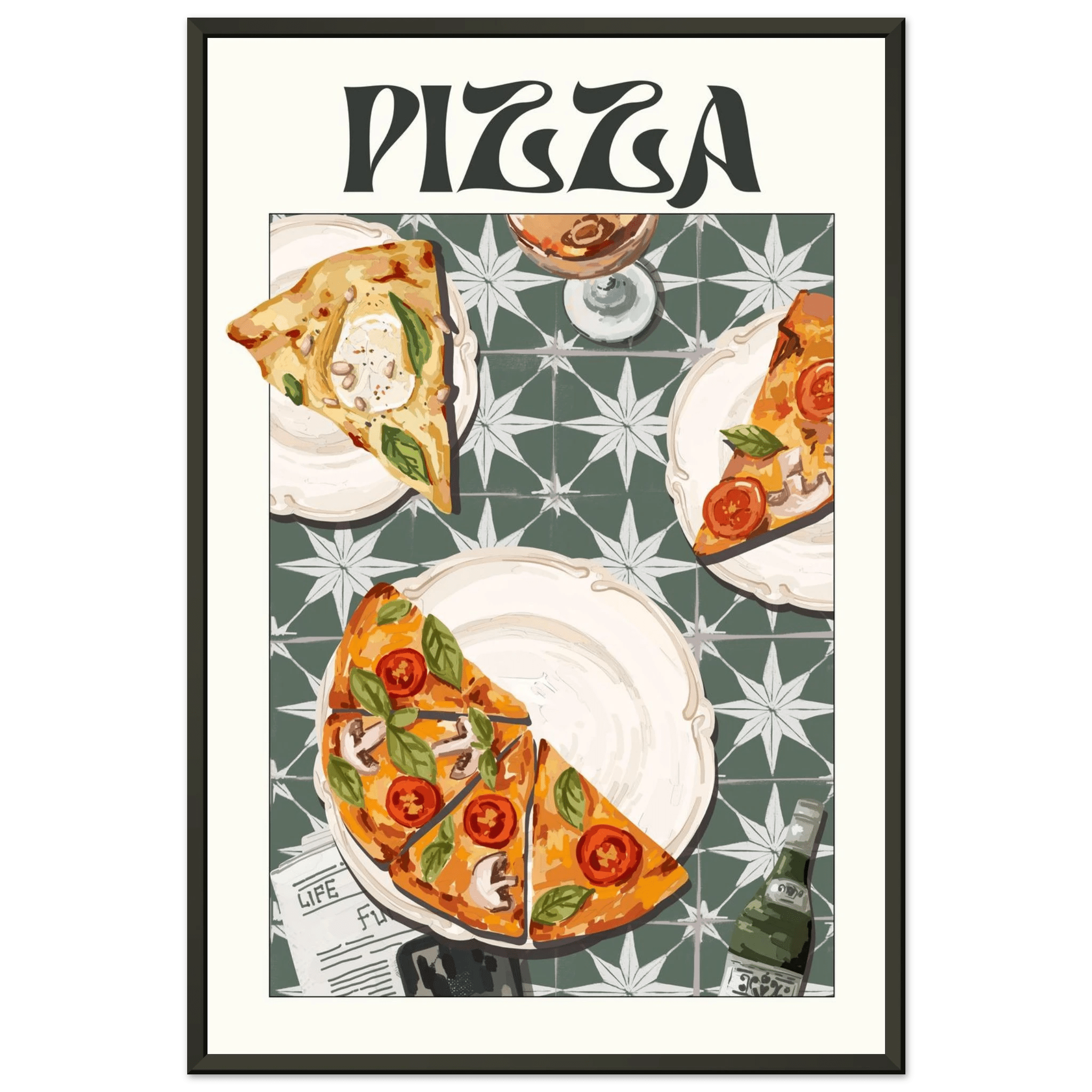 Pizza Poster – Playful Italian Kitchen Wall Art Print (Digital & Printed Options) - Evergreen Posters