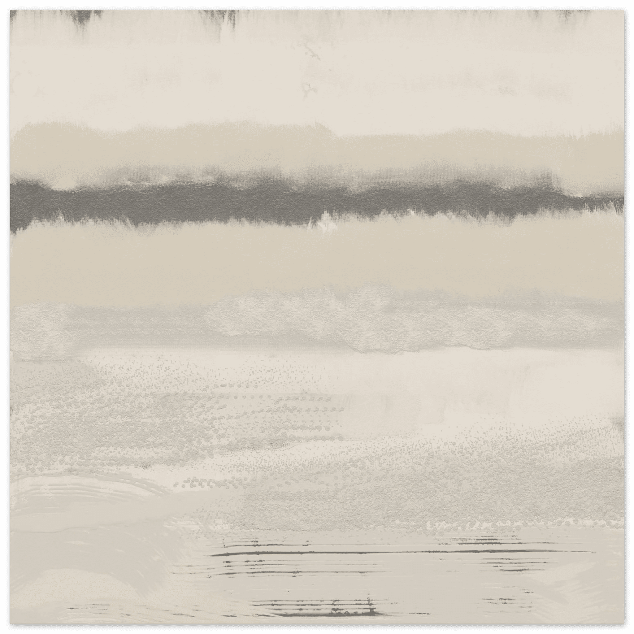 Misty Abstract Poster | Beige & Grey Textured Wall Art | Minimalist Square Print - Evergreen Posters