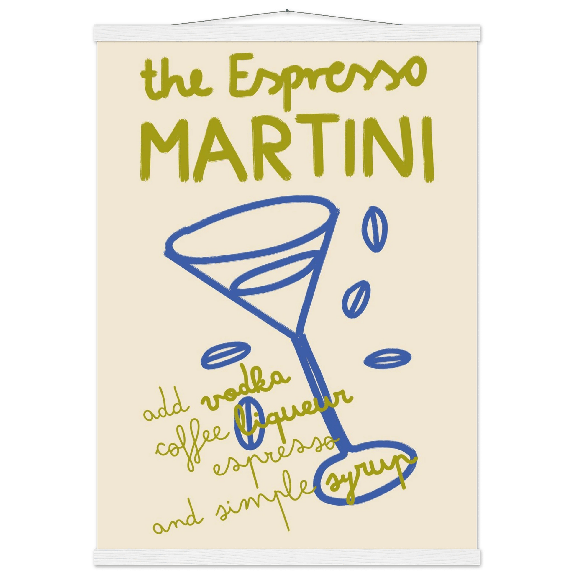 Espresso Martini Print | Cocktail Recipe Wall Art | Kitchen Bar Poster - Evergreen Posters