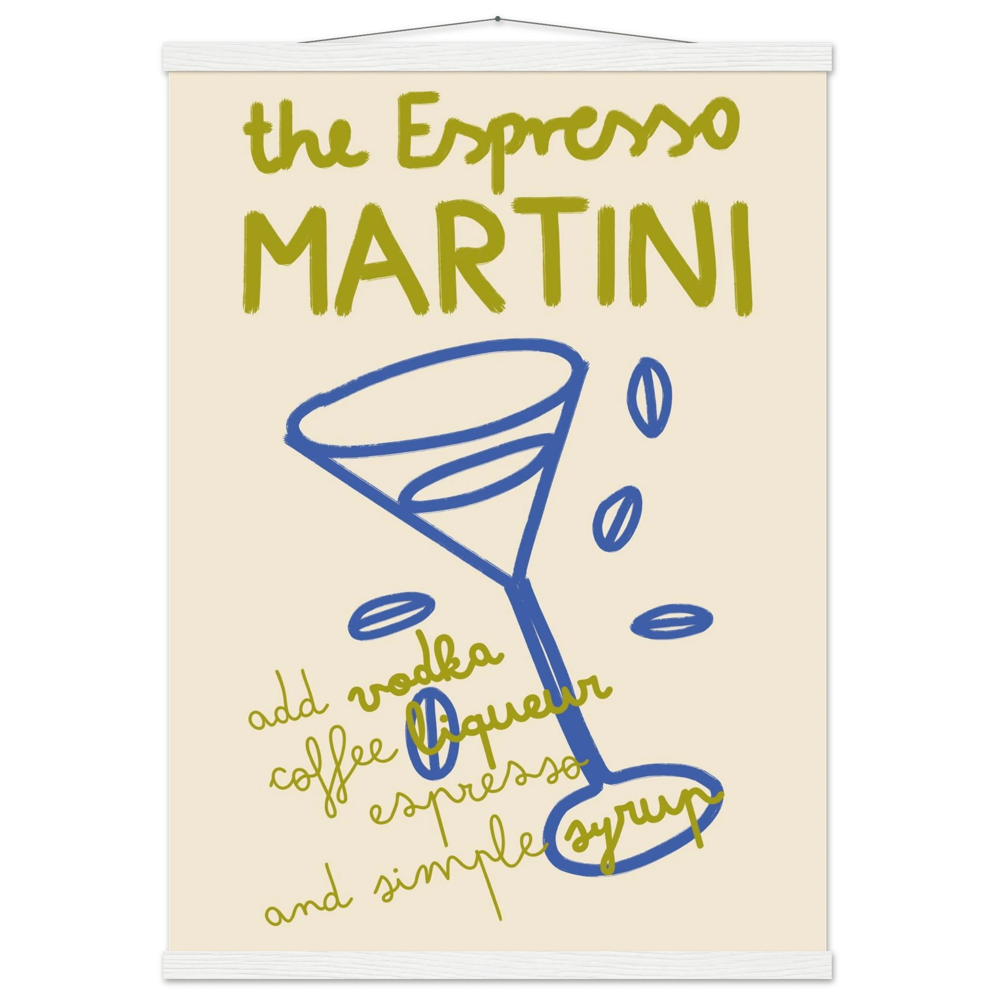 Espresso Martini Print | Cocktail Recipe Wall Art | Kitchen Bar Poster - Evergreen Posters