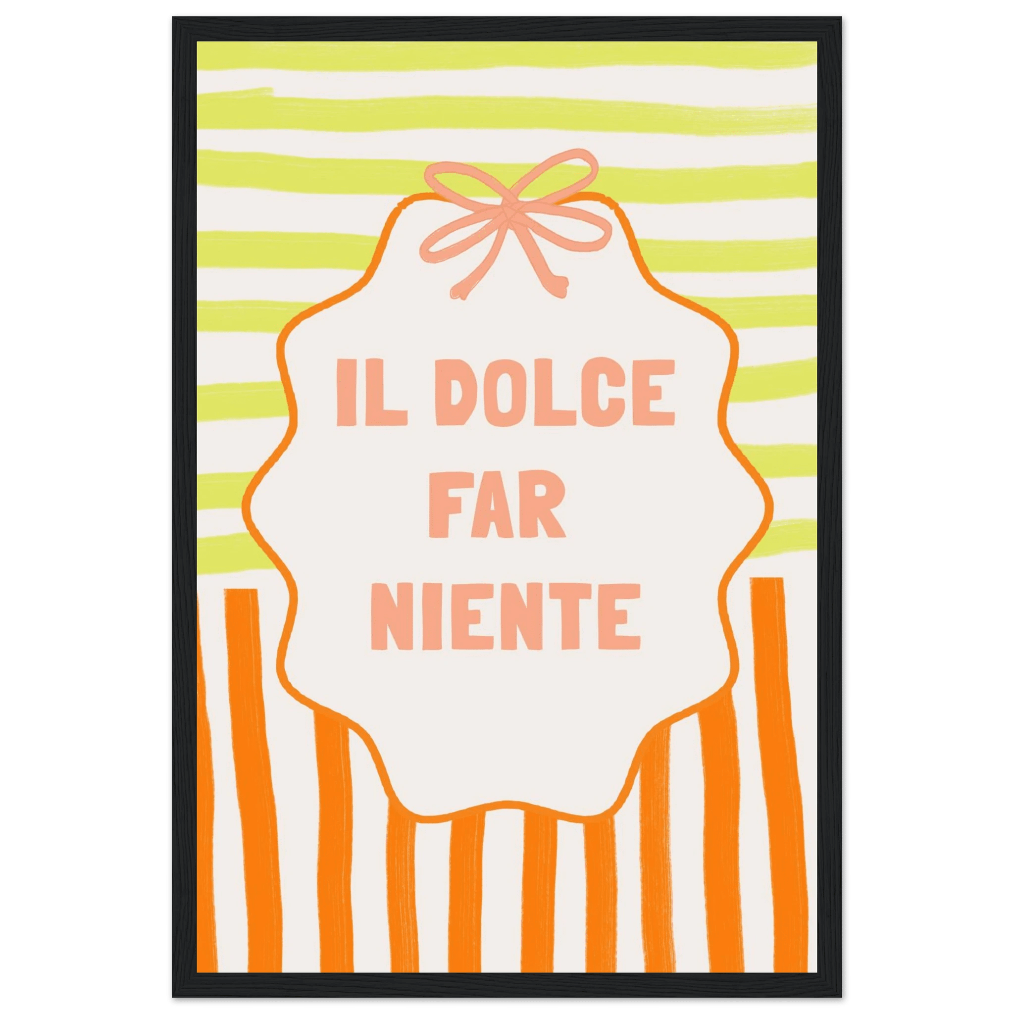 Il Dolce Far Niente Italian Print | Coquette Stripe Wall Art - Evergreen Posters