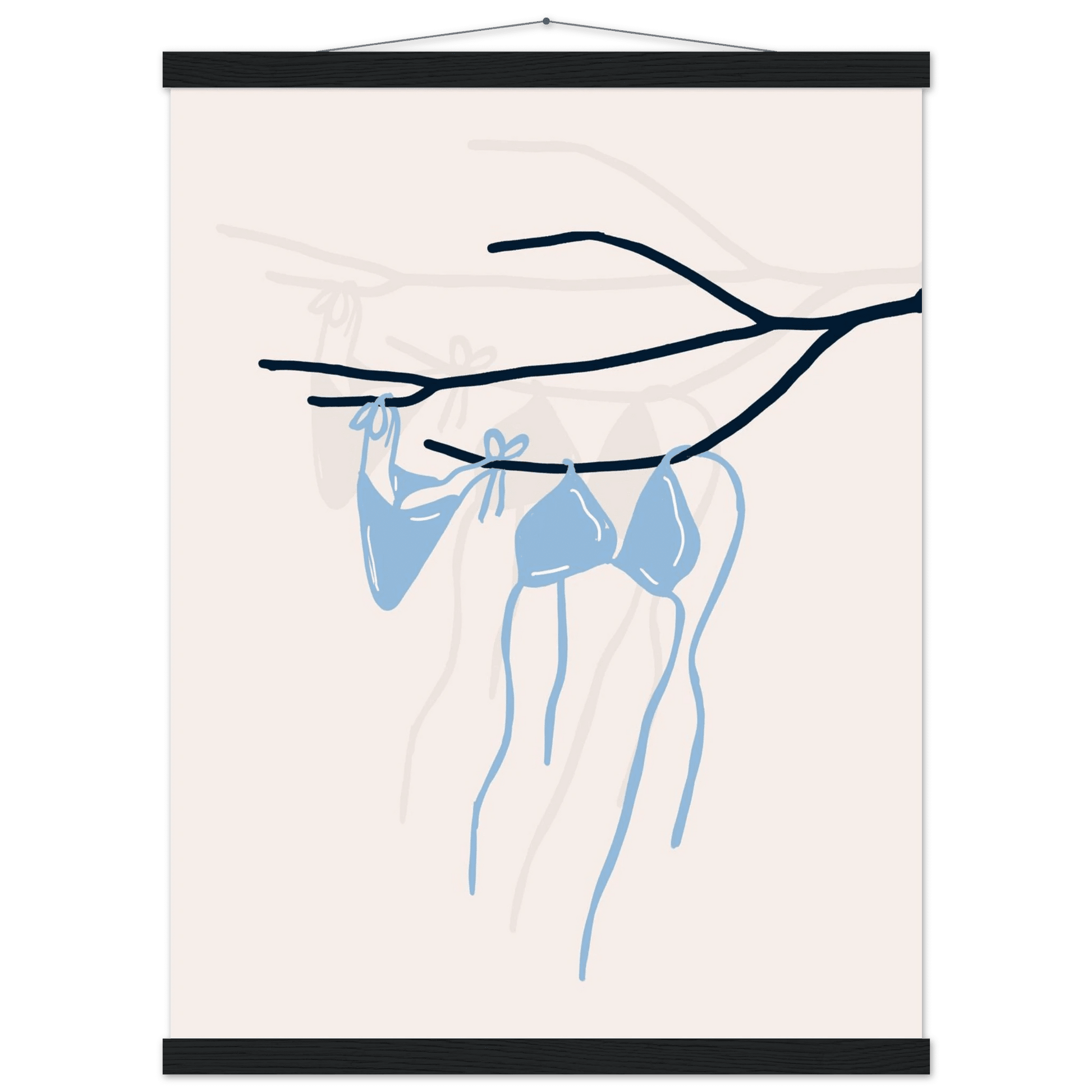 Coastal Bikini Line Art Poster – Minimalist Beach Wall Art Print - Evergreen Posters