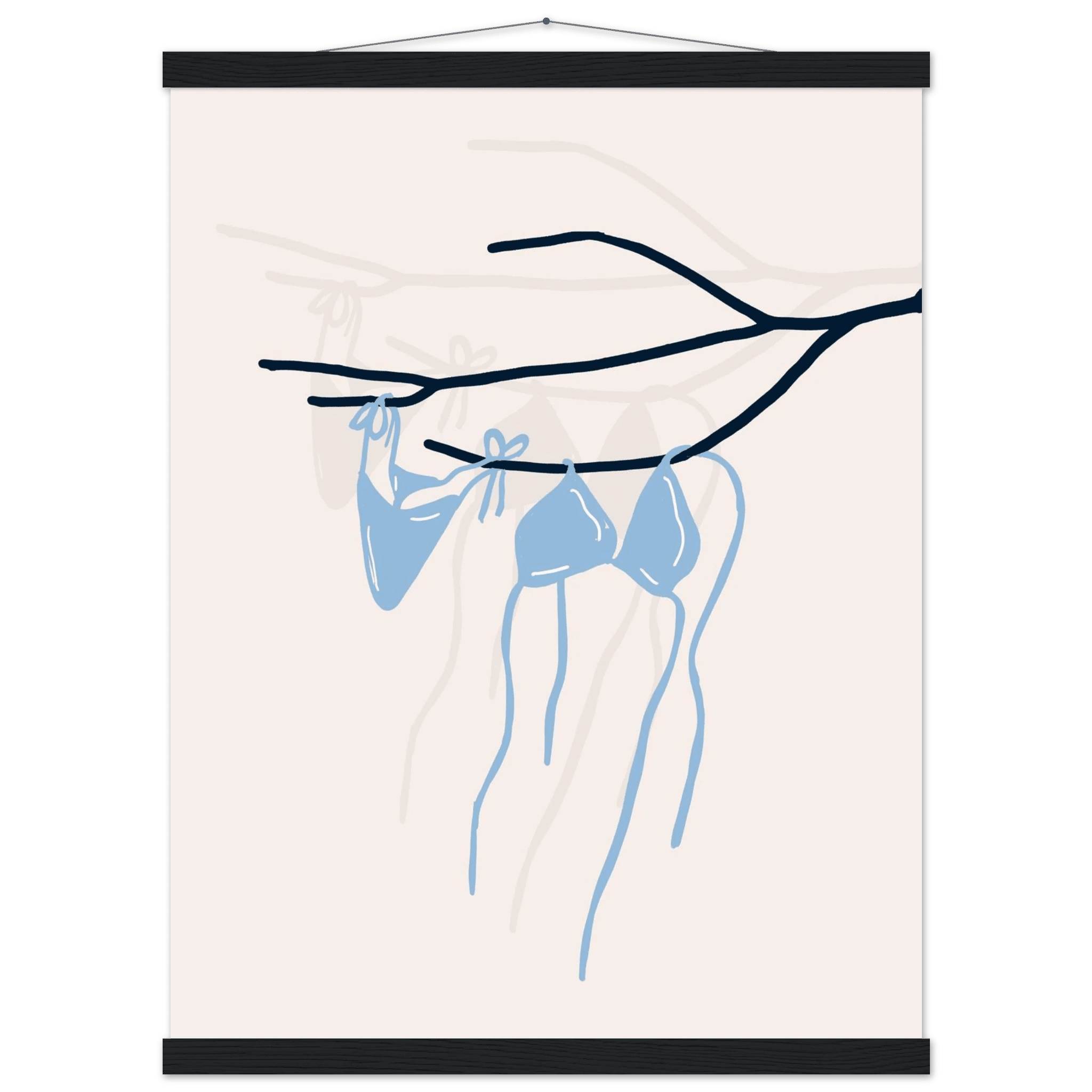 Coastal Bikini Line Art Poster – Minimalist Beach Wall Art Print - Evergreen Posters