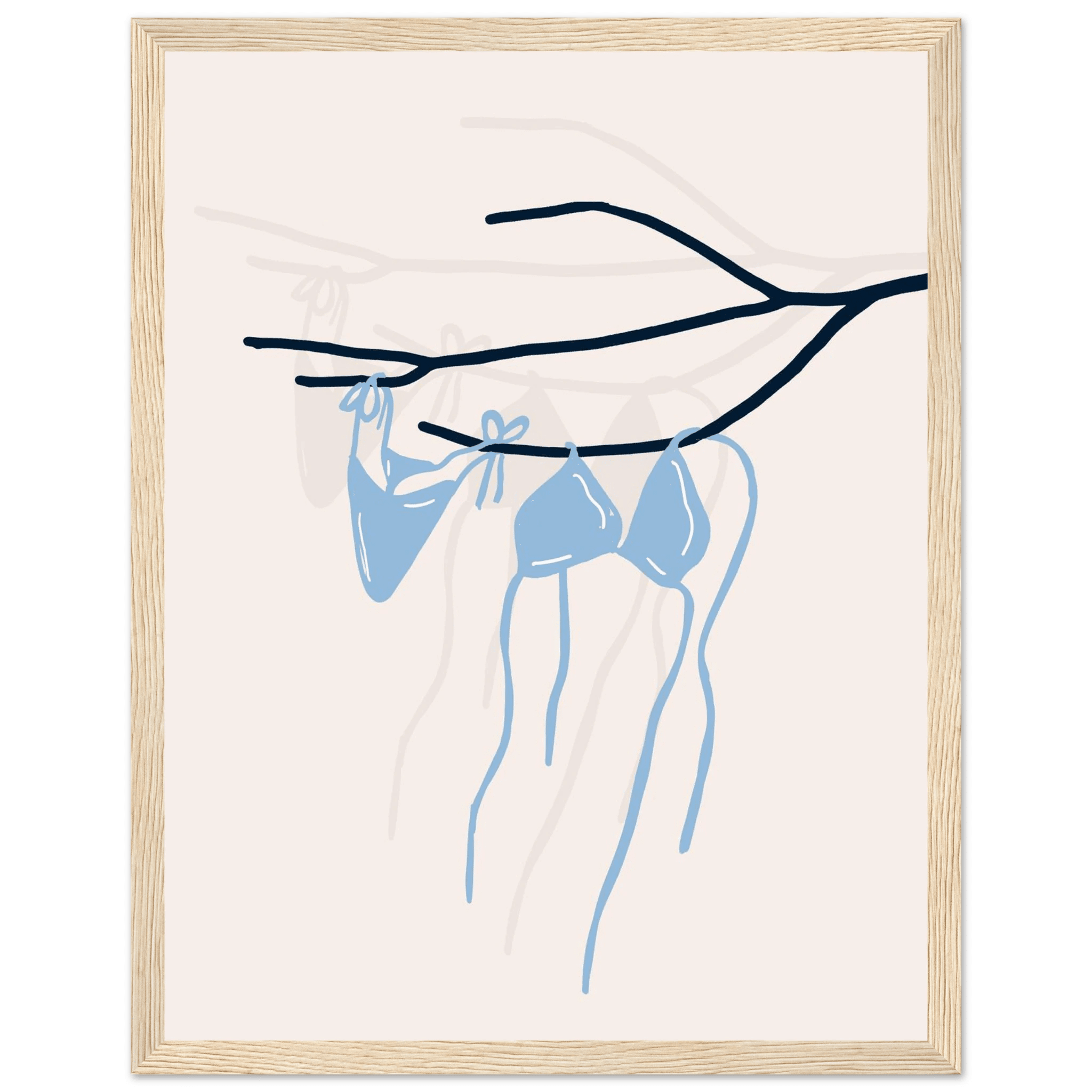 Coastal Bikini Line Art Poster – Minimalist Beach Wall Art Print - Evergreen Posters