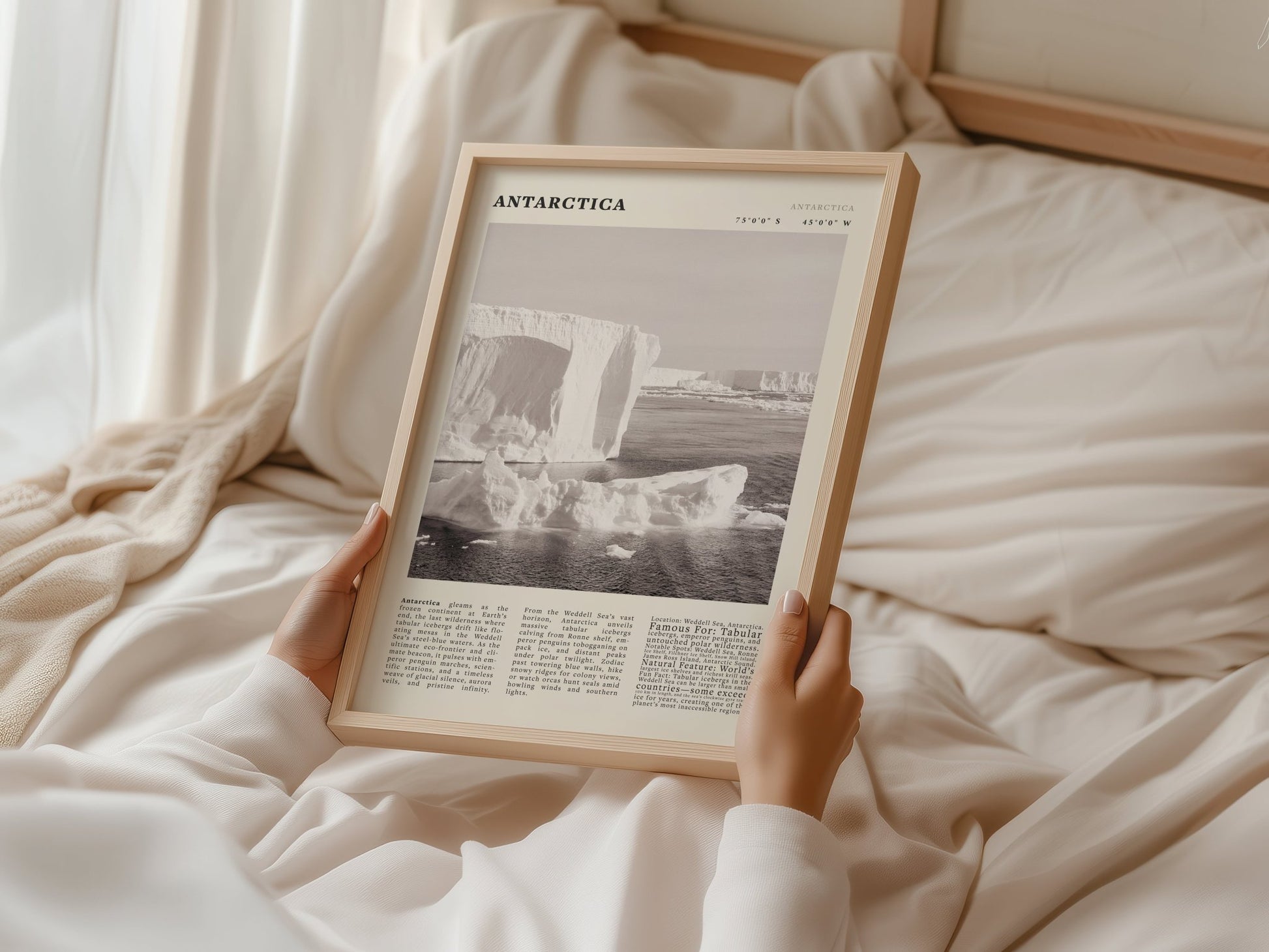 Antarctica Poster Black and White – Vintage Weddell Sea Iceberg Print (Digital & Printed Options) - Evergreen Posters