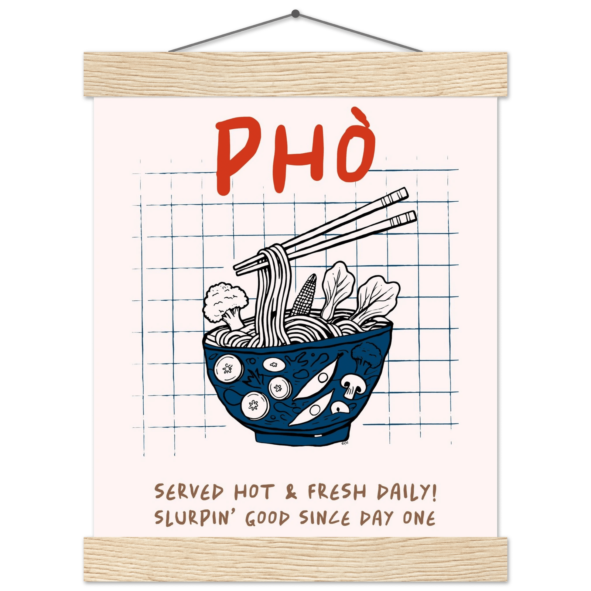 Pho Poster – Slurpin’ Good Vietnamese Kitchen Wall Art Print (Digital & Printed Options) - Evergreen Posters