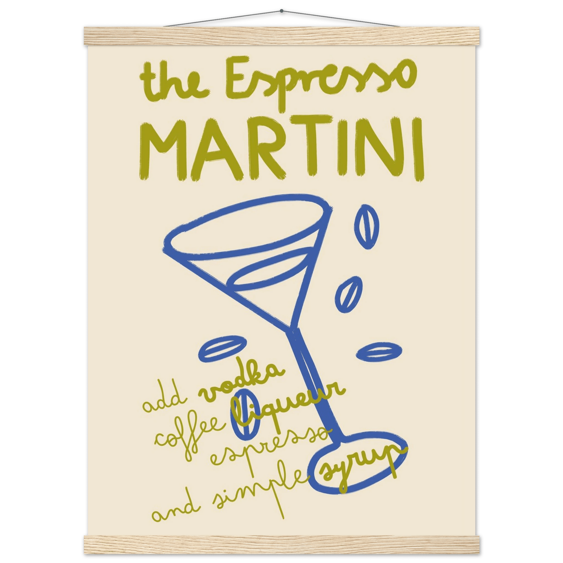 Espresso Martini Print | Cocktail Recipe Wall Art | Kitchen Bar Poster - Evergreen Posters