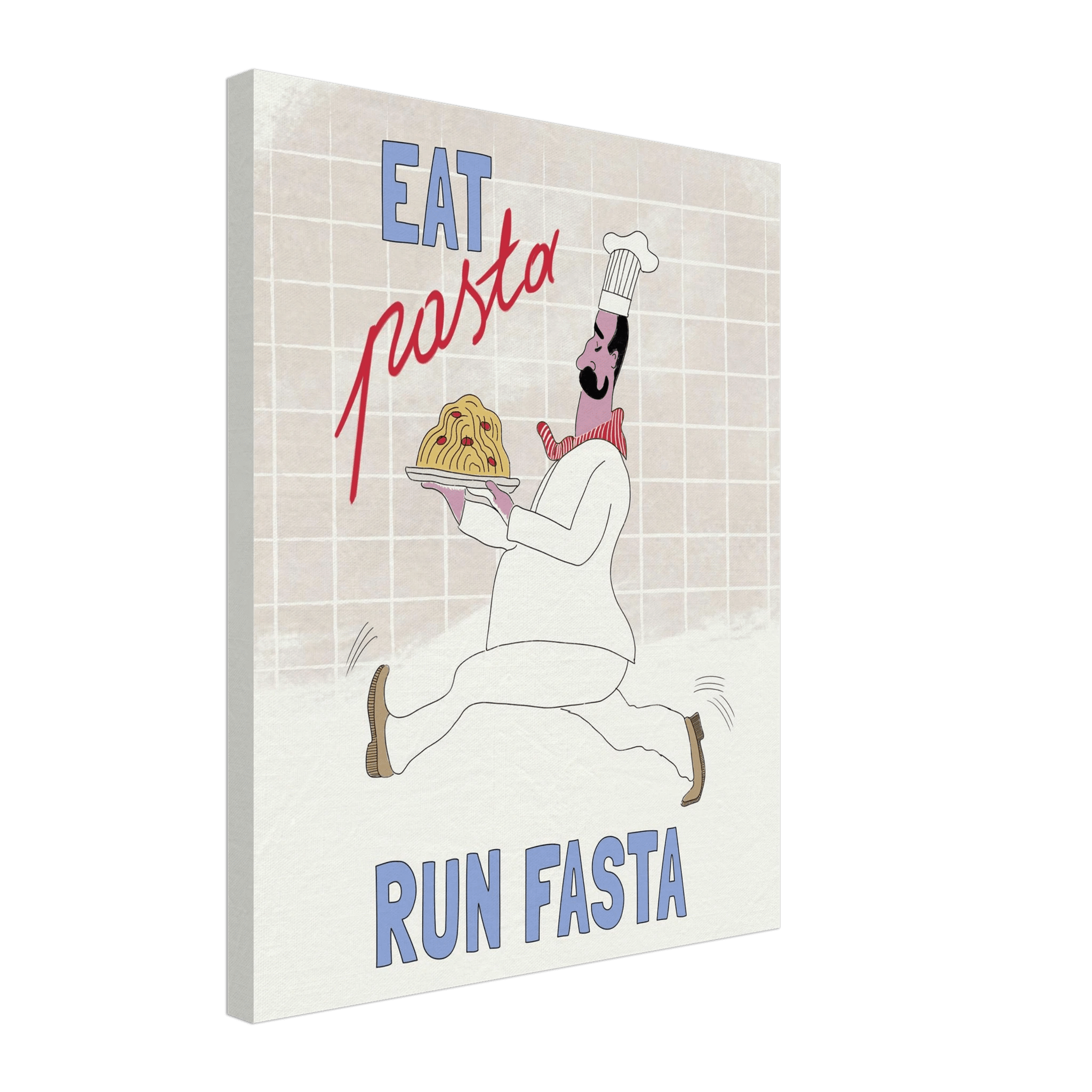Eat Pasta Run Fasta Poster – Fun Kitchen Wall Art Print (Digital & Printed Options) - Evergreen Posters