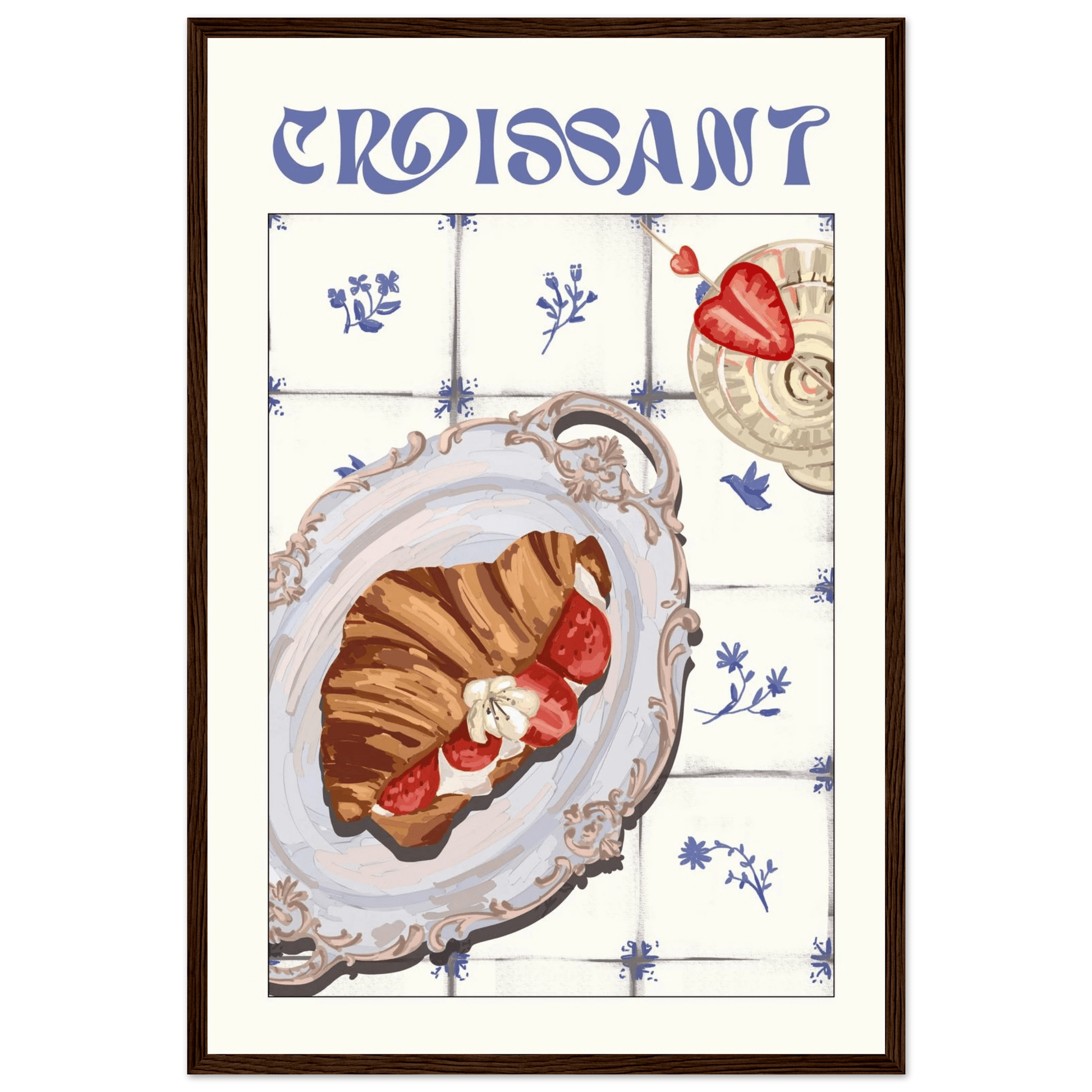 Croissant Poster – Charming French Breakfast Kitchen Wall Art Print (Digital & Printed Options) - Evergreen Posters