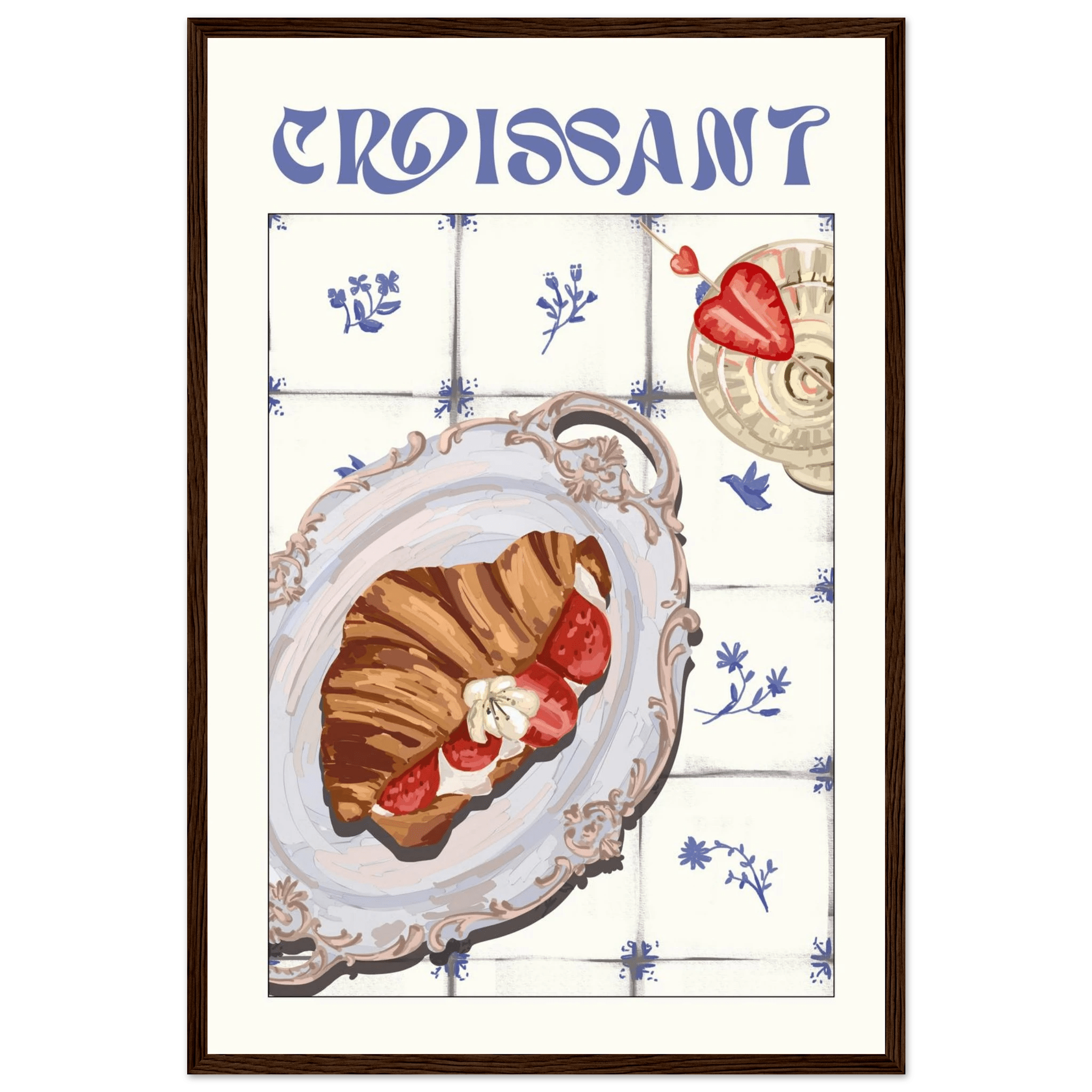 Croissant Poster – Charming French Breakfast Kitchen Wall Art Print (Digital & Printed Options) - Evergreen Posters