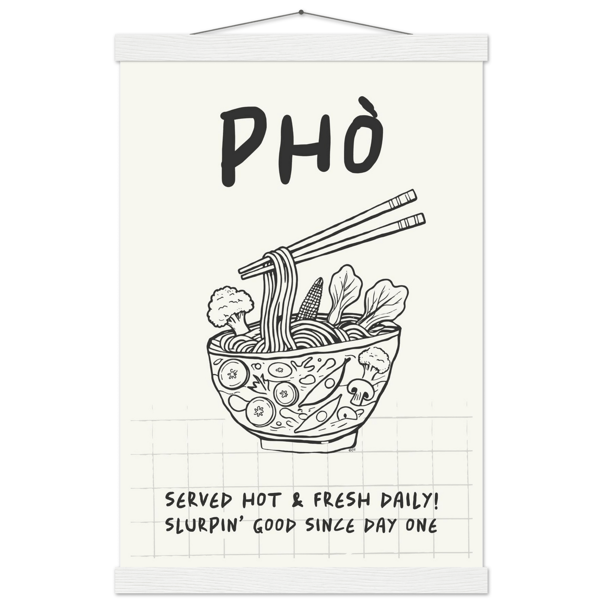 Pho Poster – Slurpin’ Good Vietnamese Kitchen Wall Art Print (Digital & Printed Options) - Evergreen Posters