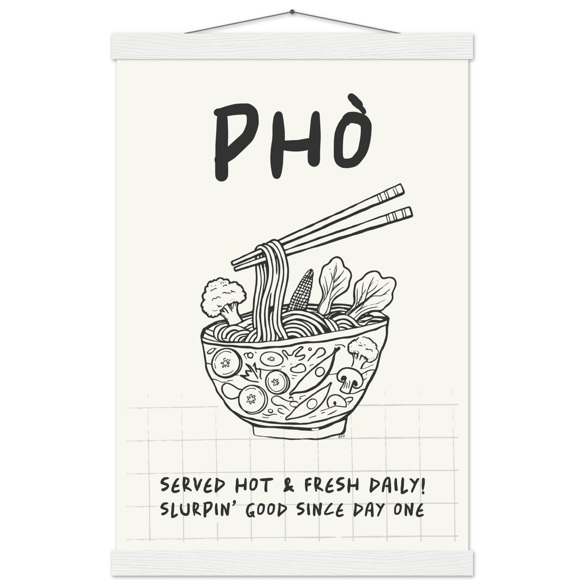 Pho Poster – Slurpin’ Good Vietnamese Kitchen Wall Art Print (Digital & Printed Options) - Evergreen Posters