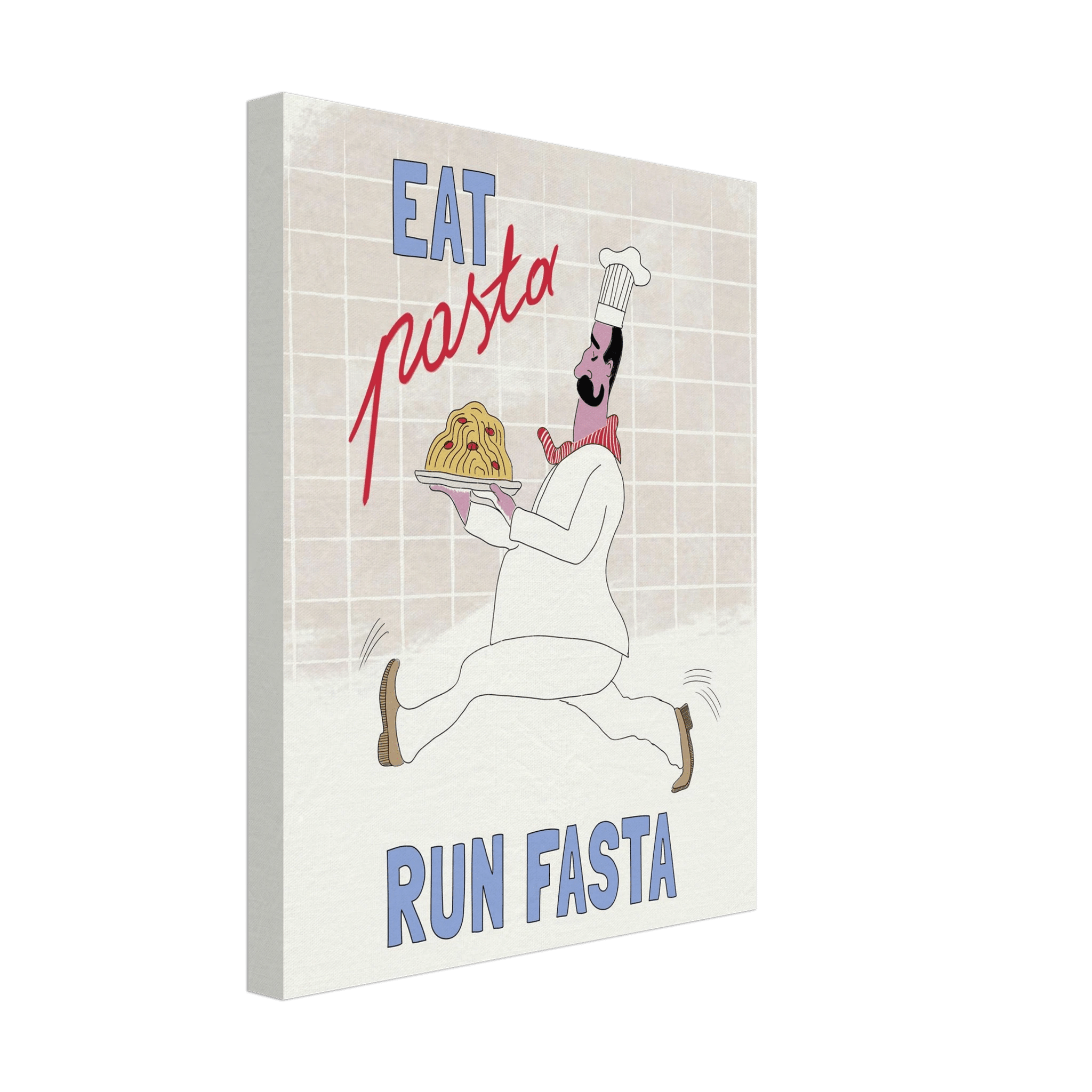 Eat Pasta Run Fasta Poster – Fun Kitchen Wall Art Print (Digital & Printed Options) - Evergreen Posters