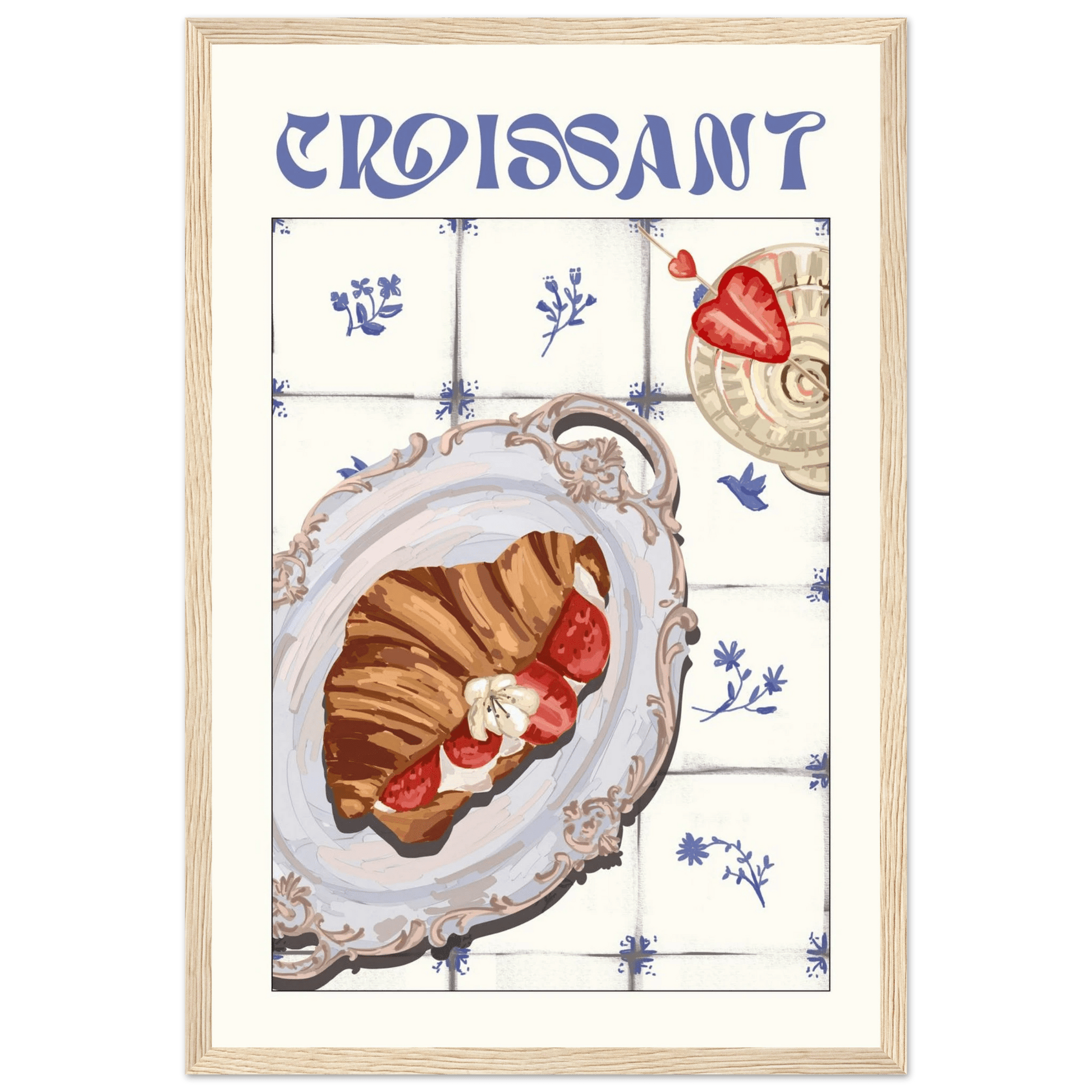 Croissant Poster – Charming French Breakfast Kitchen Wall Art Print (Digital & Printed Options) - Evergreen Posters