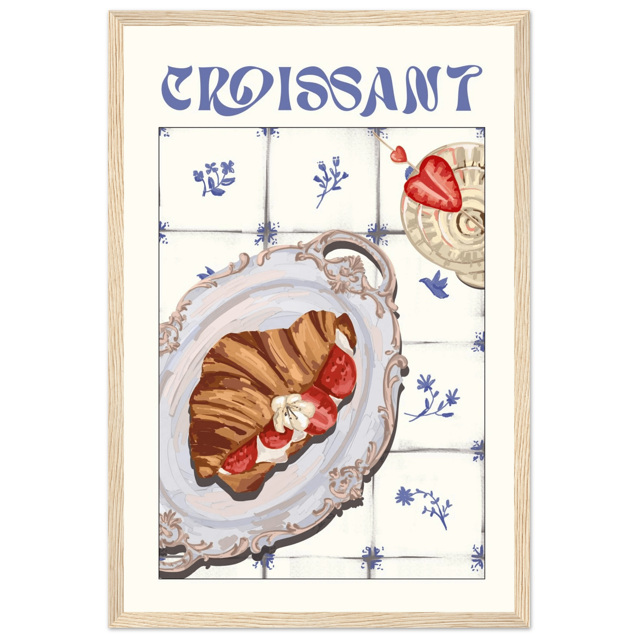 Croissant Poster – Charming French Breakfast Kitchen Wall Art Print (Digital & Printed Options) - Evergreen Posters