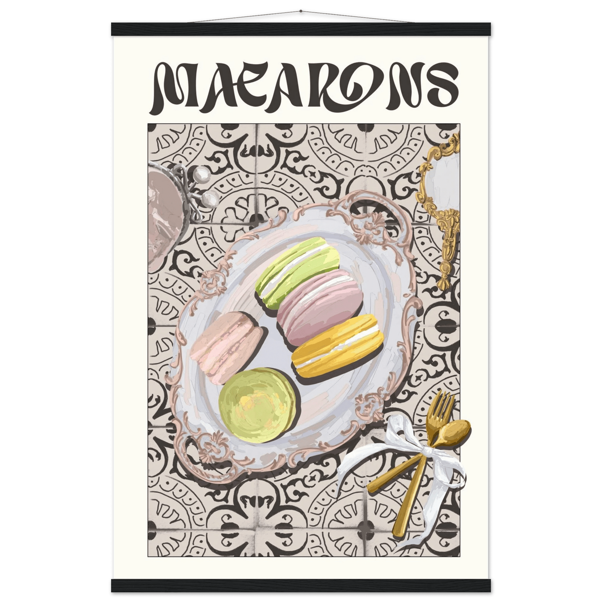 Macarons Poster – Playful French Patisserie Kitchen Wall Art Print (Digital & Printed Options) - Evergreen Posters