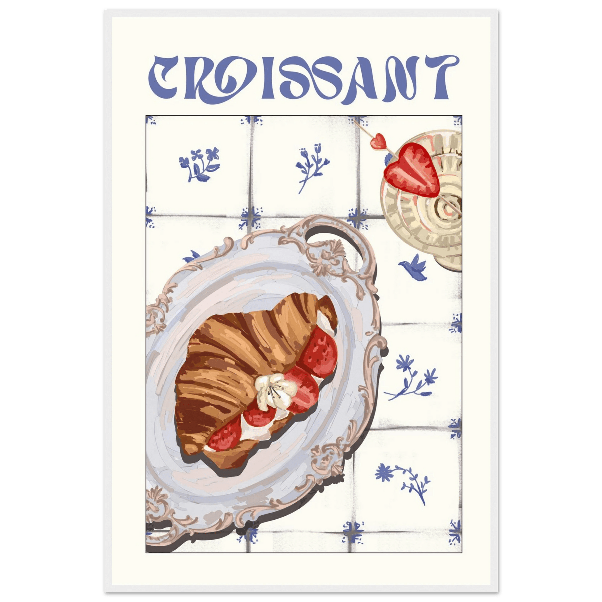 Croissant Poster – Charming French Breakfast Kitchen Wall Art Print (Digital & Printed Options) - Evergreen Posters